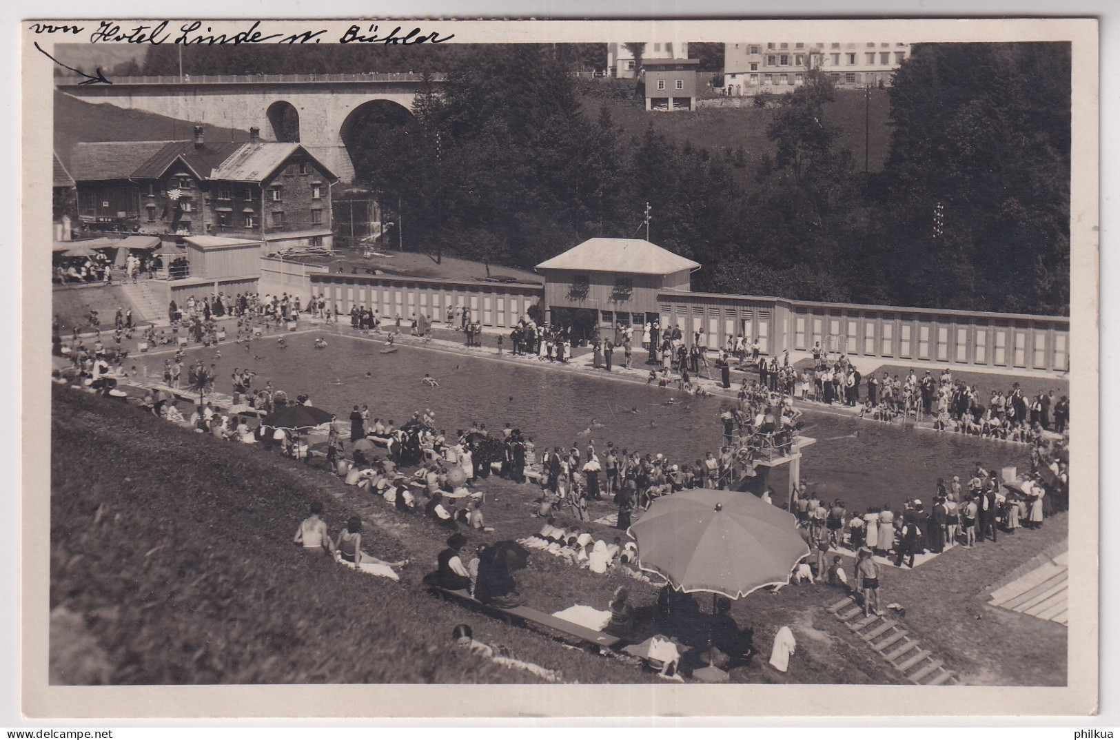 Teufen Schwimmbad - AUSLANDPOST: Gelaufen 1950 Nach DUNFERMLINE (Schottland) - Teufen