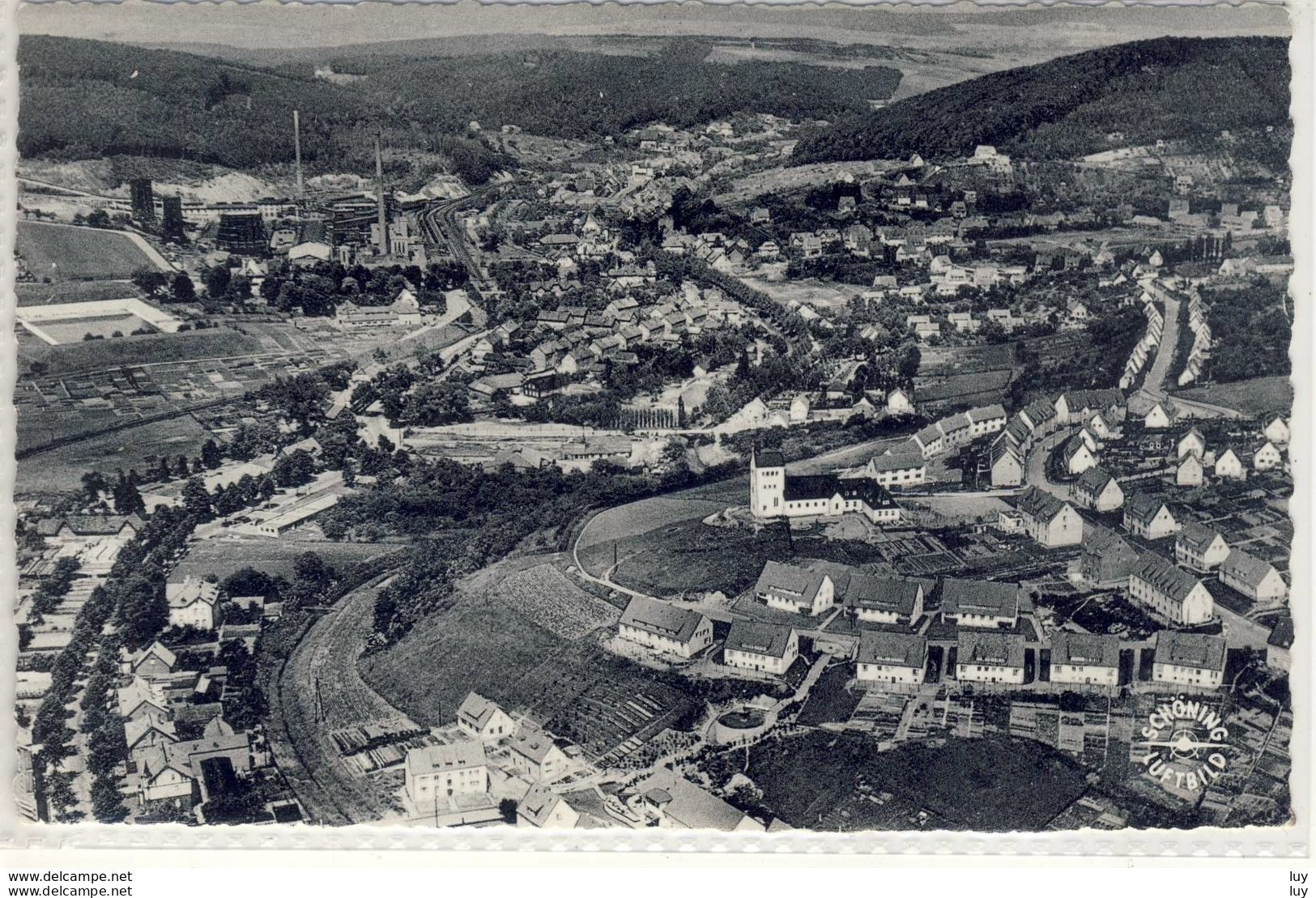 BAD SALZDETFURTH - Schöning Luftbild , Flugaufnahme , Panorama , 1959 - Bad Salzdetfurth