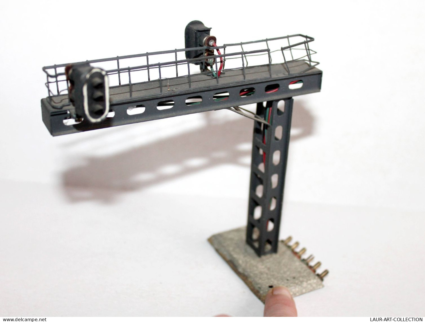 POTENCE NACELLE DOUBLE FEU SIGNALISATION, SIGNAL VOIE FERROVIAIRE SEMAPHORE HO+N / ANCIEN MODELE FERROVIAIRE (1712.262) - Alimentazione & Accessori Elettrici