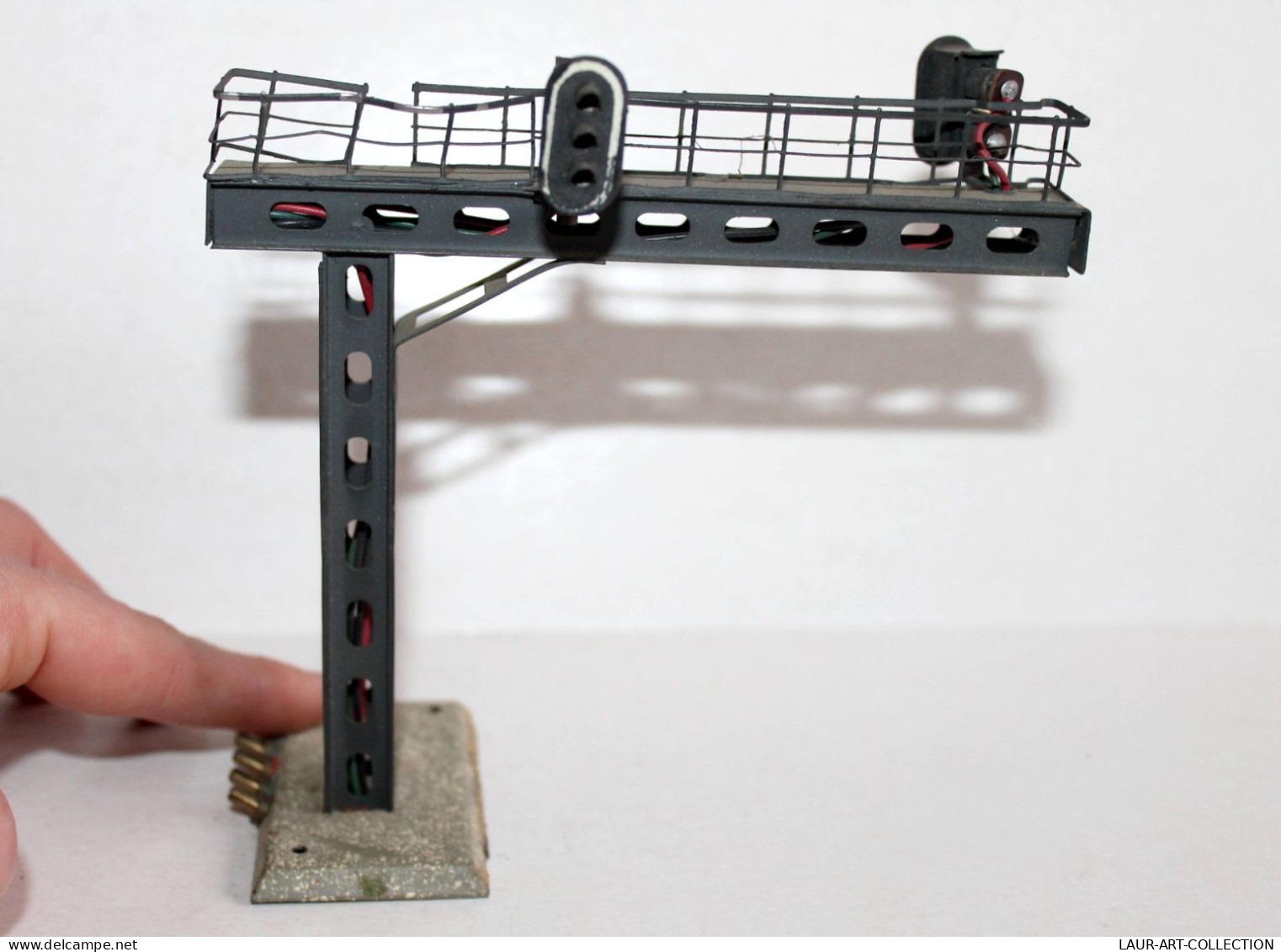 POTENCE NACELLE DOUBLE FEU SIGNALISATION, SIGNAL VOIE FERROVIAIRE SEMAPHORE HO+N / ANCIEN MODELE FERROVIAIRE (1712.262) - Alimentazione & Accessori Elettrici