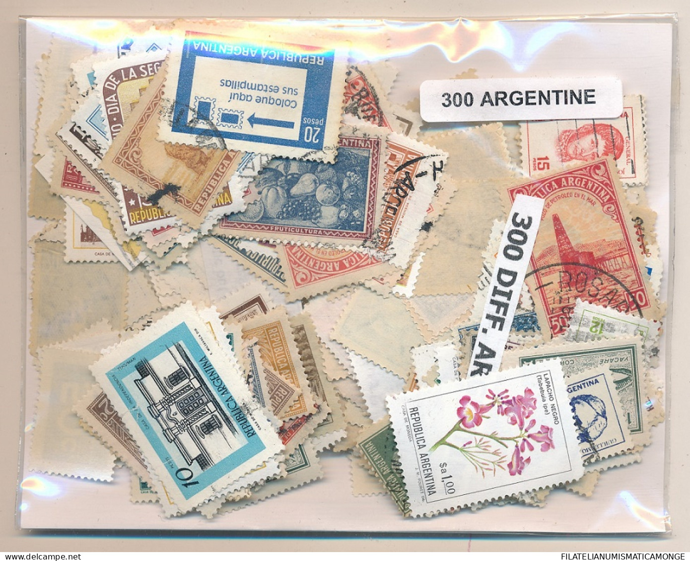 Offer   Lot Stamp - Paqueteria -  Argentina 300 Sellos Diferentes  (Mixed Cond - Vrac (max 999 Timbres)