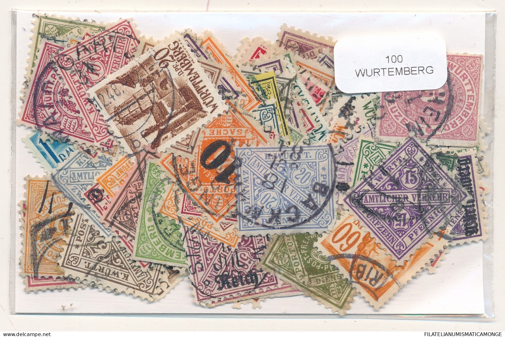 Offer   Lot Stamp - Paqueteria -  Estados Alemanes / Wurtemberg 100 Sellos Dif - Vrac (max 999 Timbres)