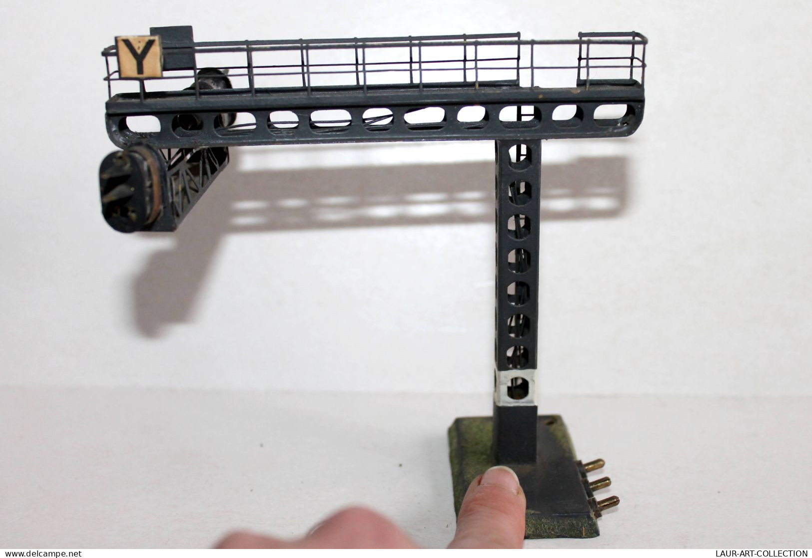 POTENCE NACELLE DOUBLE FEU SIGNALISATION, SIGNAL VOIE FERROVIAIRE SEMAPHORE HO+N / ANCIEN MODELE FERROVIAIRE (1712.263) - Alimentation & Accessoires électriques