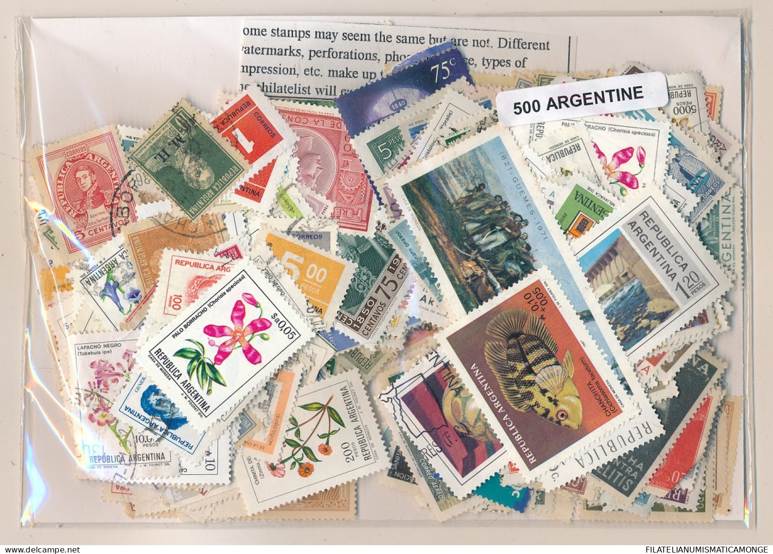Offer   Lot Stamp - Paqueteria -  Argentina 500 Sellos Diferentes  (Mixed Cond - Vrac (max 999 Timbres)