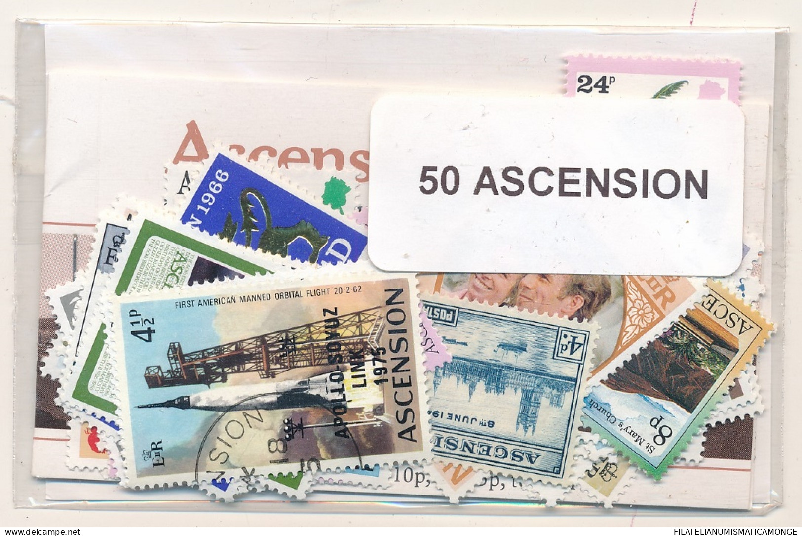 Offer   Lot Stamp - Paqueteria -  Ascensión 50 Sellos Diferentes  (Mixed Condi - Vrac (max 999 Timbres)