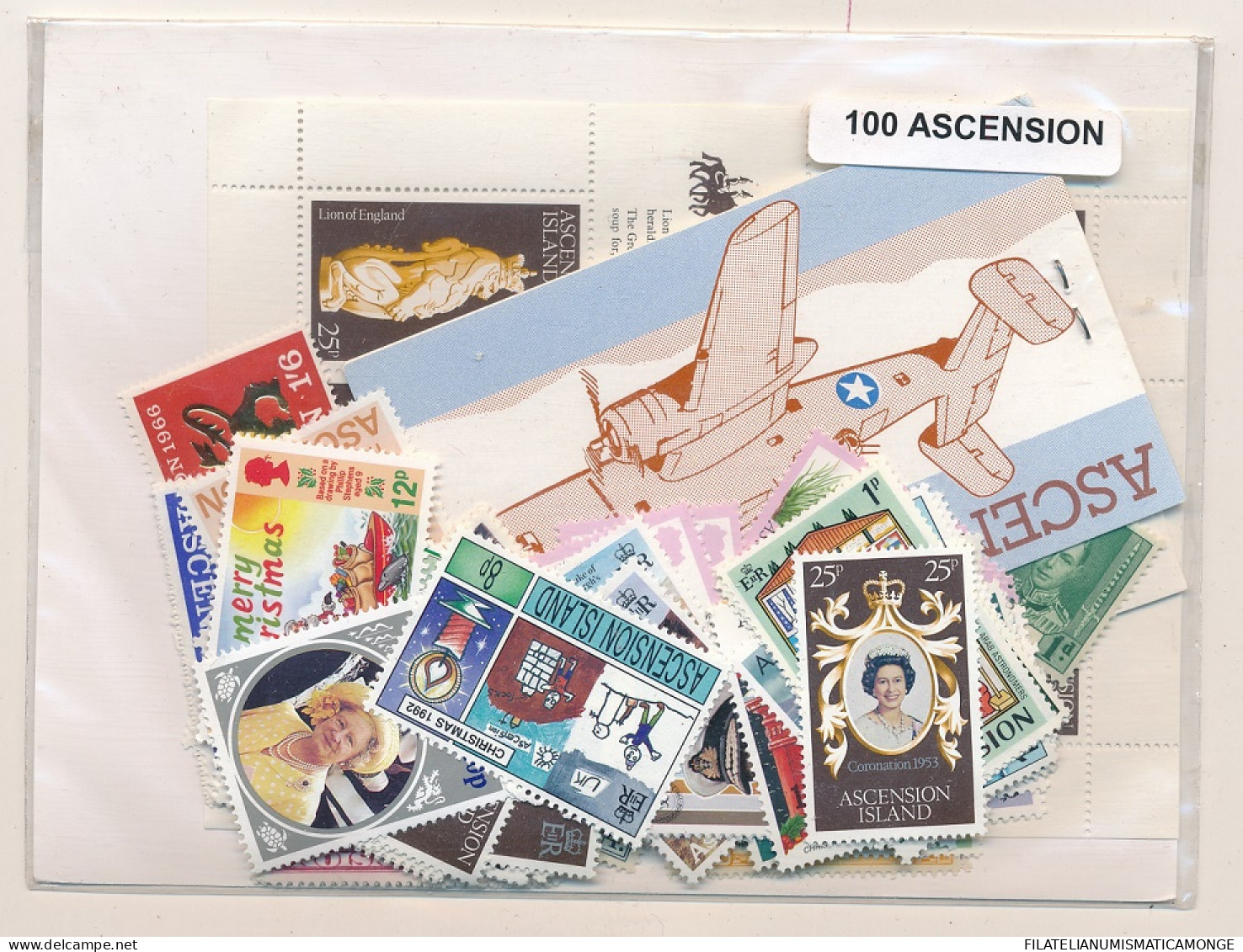 Offer   Lot Stamp - Paqueteria -  Ascensión 100 Sellos Diferentes  (Mixed Cond - Vrac (max 999 Timbres)