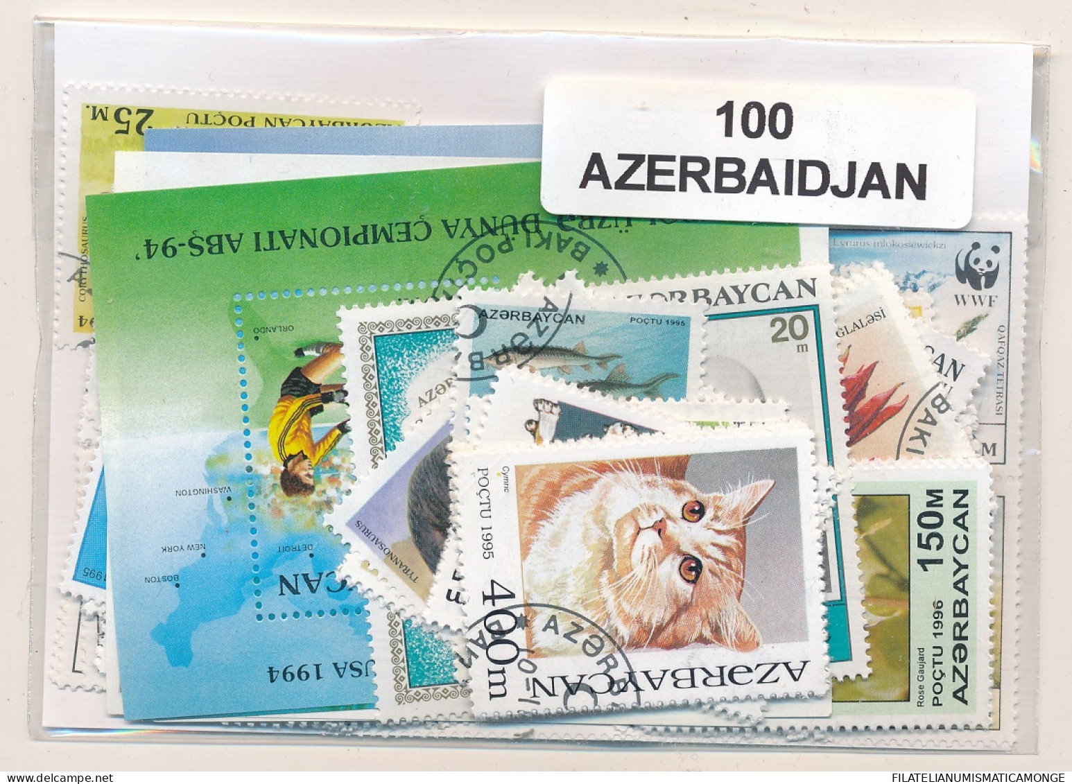 Offer   Lot Stamp - Paqueteria -  Azerbaidjan 100 Diferentes  (Mixed Condition - Vrac (max 999 Timbres)