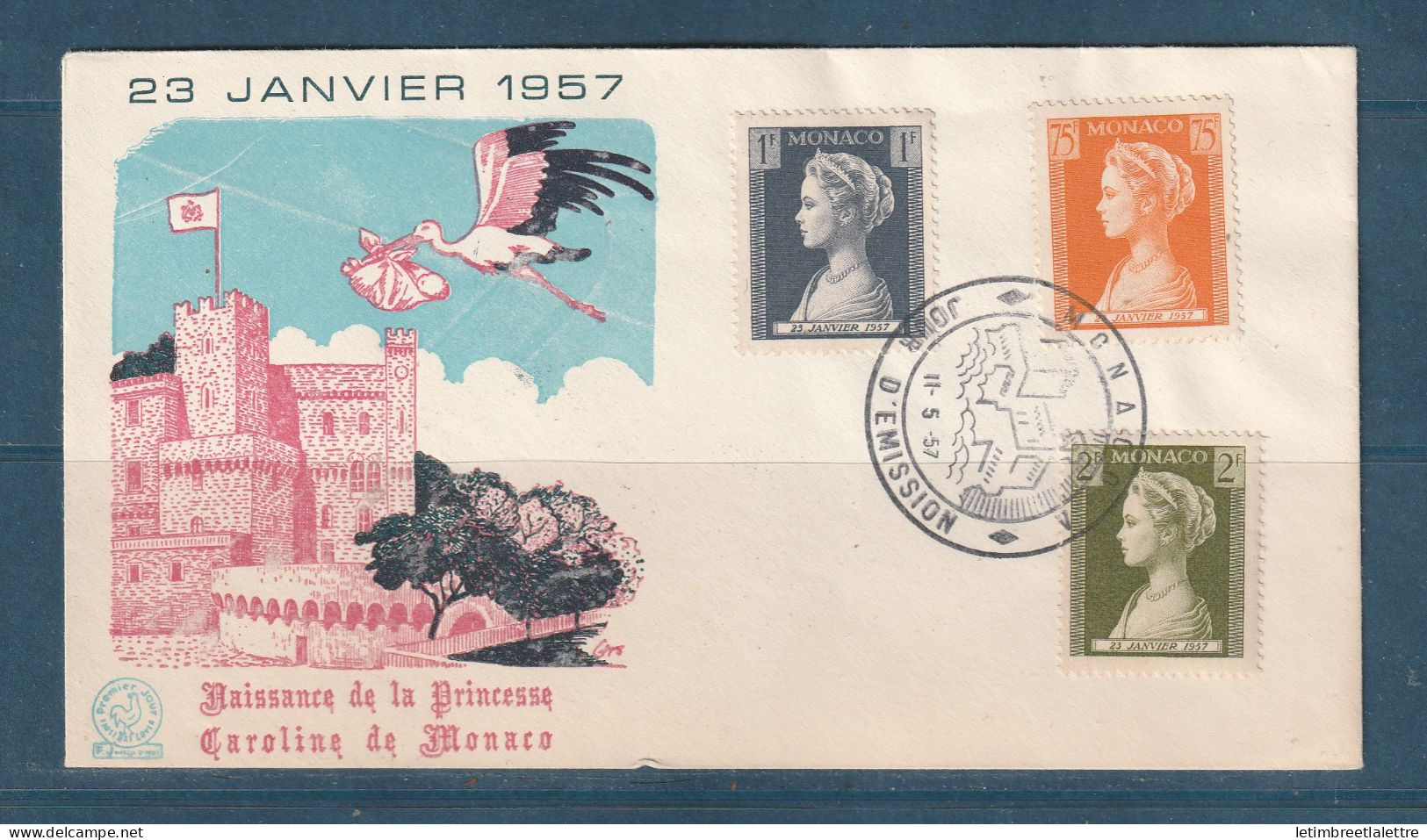 Monaco - FDC - Premier Jour - Naissance De La Princesse Caroline - 23 Janvier 1957 - FDC
