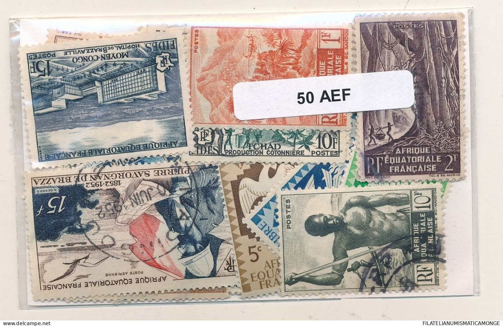 Offer   Lot Stamp - Paqueteria -  Africa Ecuatorial 50 Sellos Diferentes  (Mix - Vrac (max 999 Timbres)