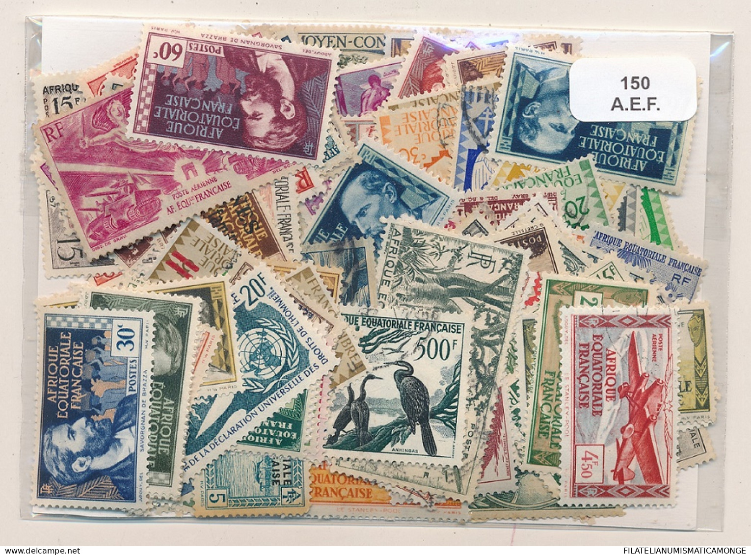 Offer   Lot Stamp - Paqueteria -  Africa Ecuatorial 150 Sellos Diferentes  (Mi - Vrac (max 999 Timbres)