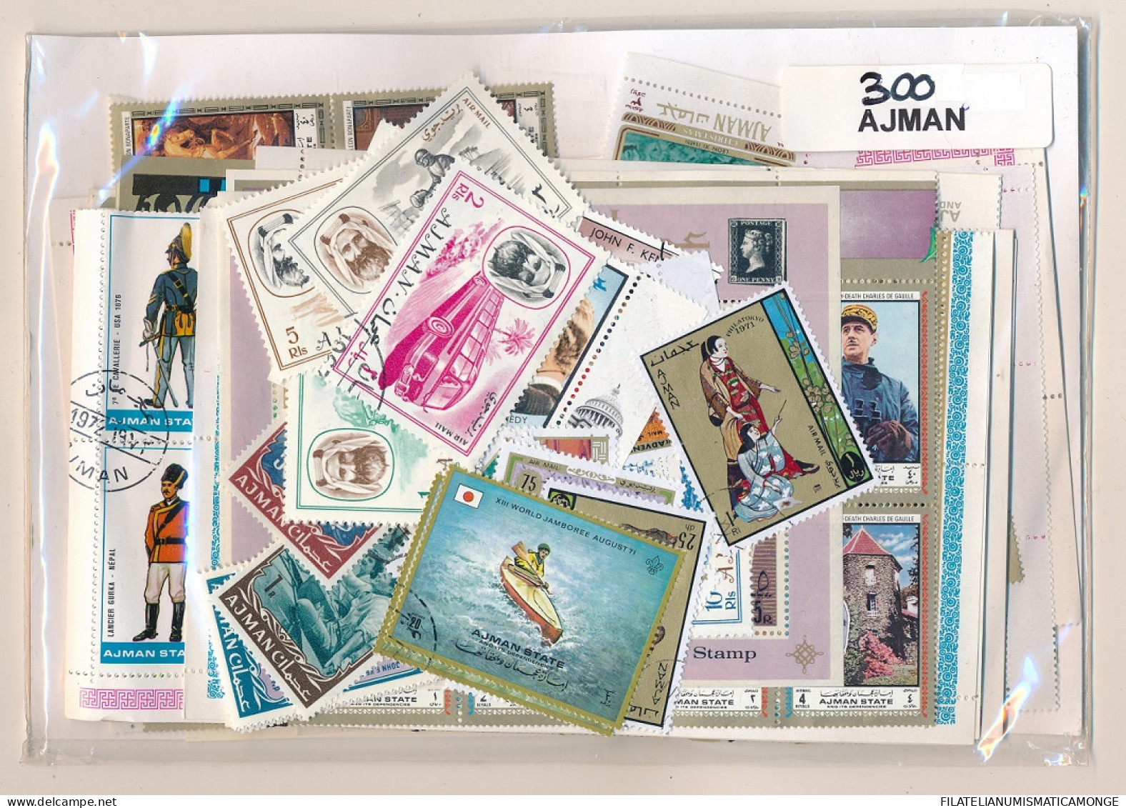 Offer   Lot Stamp - Paqueteria -  Ajman 300 Sellos Diferentes   (Mixed Conditi - Vrac (max 999 Timbres)