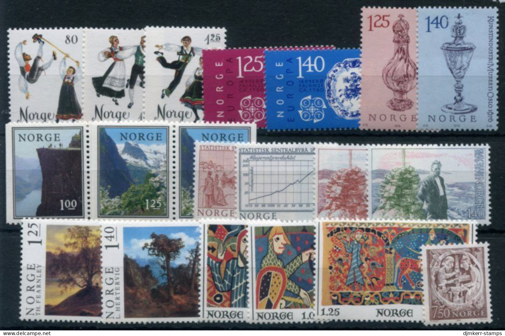 NORWAY 1976 Complete  Issues MNH / **.  Michel 718-36 - Annate Complete