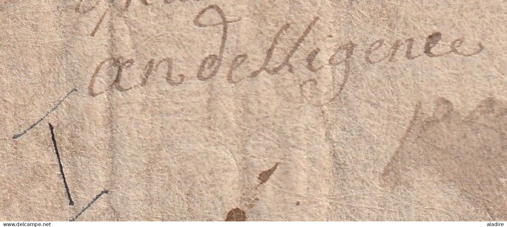 1778 - Marque Postale Sur Lettre Avec Corresp Paternelle De 3 P Vers Lion LYON, En Diligence - Taxe 4 - Règne Louis XVI - 1701-1800: Précurseurs XVIII