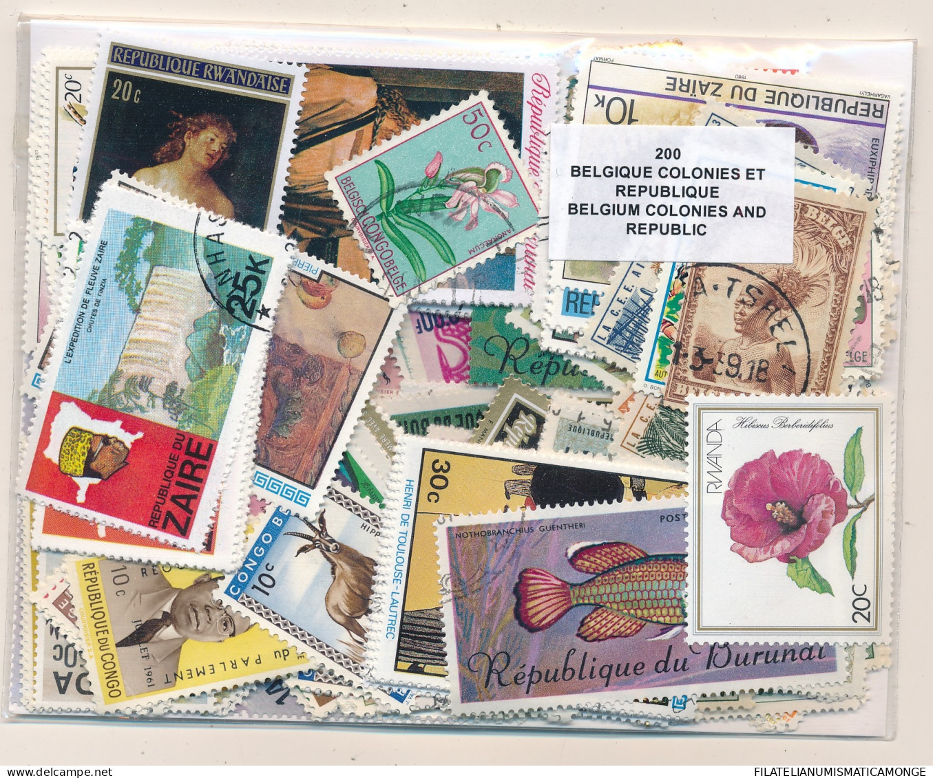 Offer   Lot Stamp - Paqueteria -  Colonias Belgas 200 Sellos Diferentes Incluy - Vrac (max 999 Timbres)