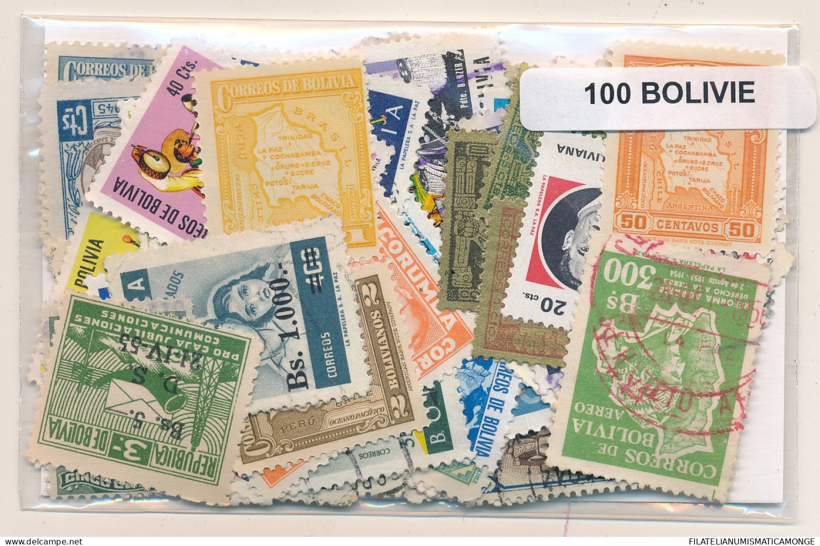 Offer   Lot Stamp - Paqueteria -  Bolivia 100 Sellos Diferentes  (Mixed Condit - Vrac (max 999 Timbres)
