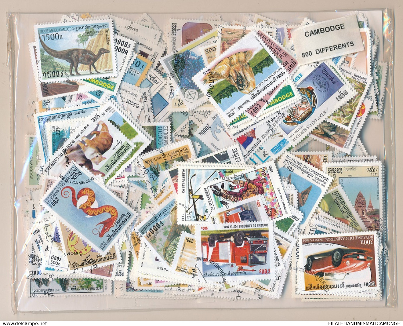Offer   Lot Stamp - Paqueteria -  Camboya 800 Sellos Diferentes  (Mixed Condit - Vrac (max 999 Timbres)