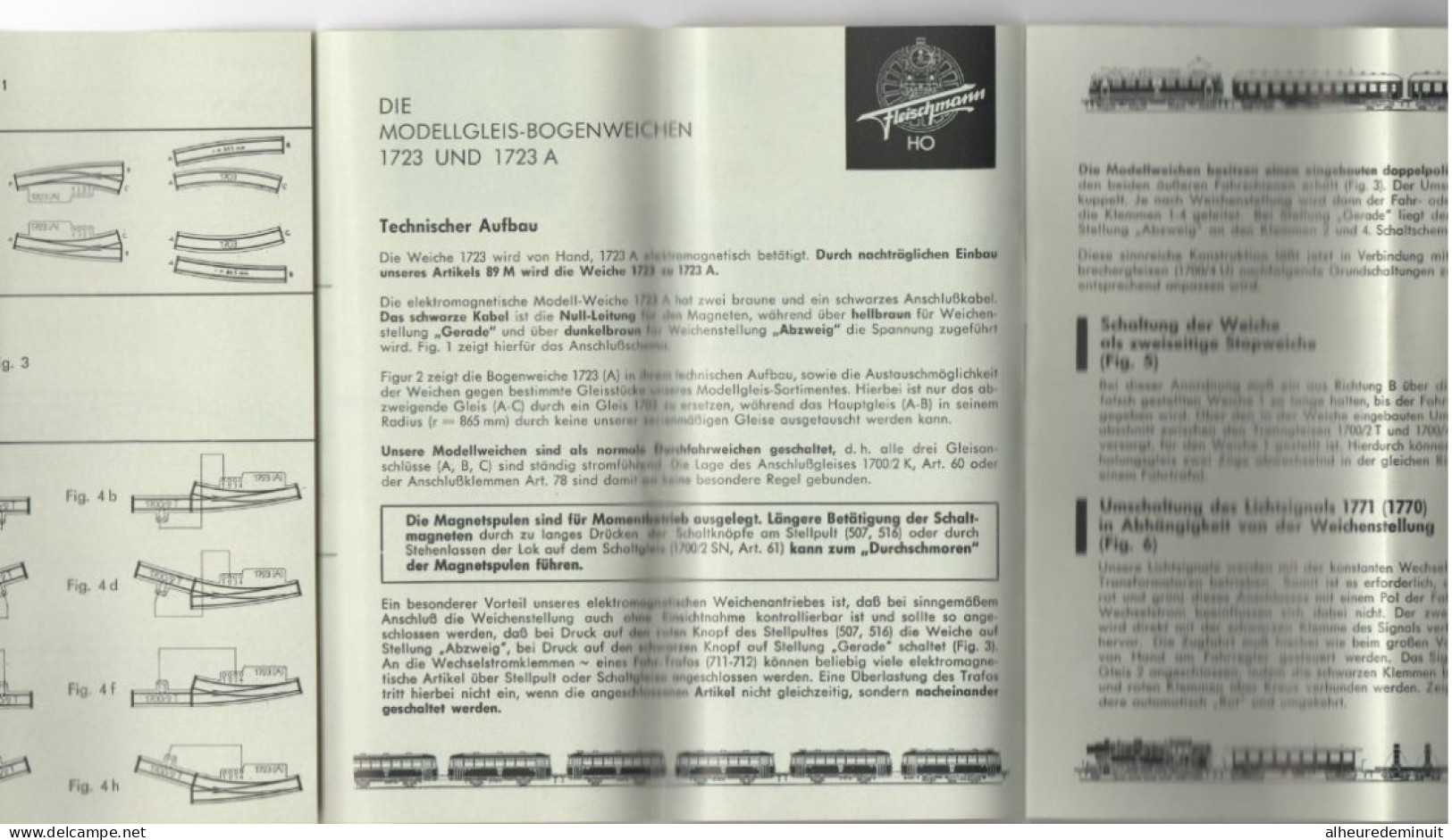 FLEISCHMANN-HO"Instruction De Service 1723 A-1723"wagons"locomotive"train"chemin De Fer"rail"en Allemand"Germany - Francés