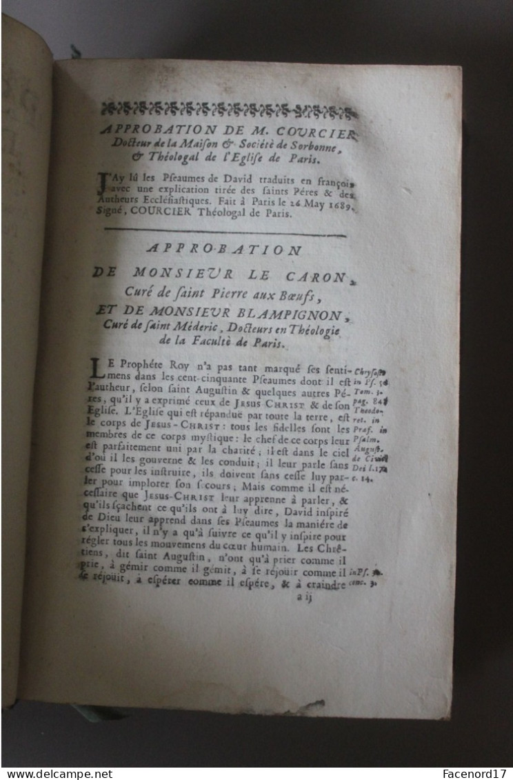 Les psaumes de David traduits en françois tome second 1689 Guillaume Deprez Paris