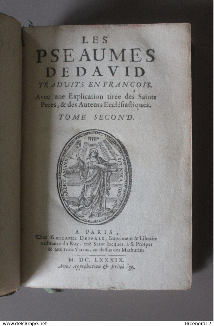 Les psaumes de David traduits en françois tome second 1689 Guillaume Deprez Paris