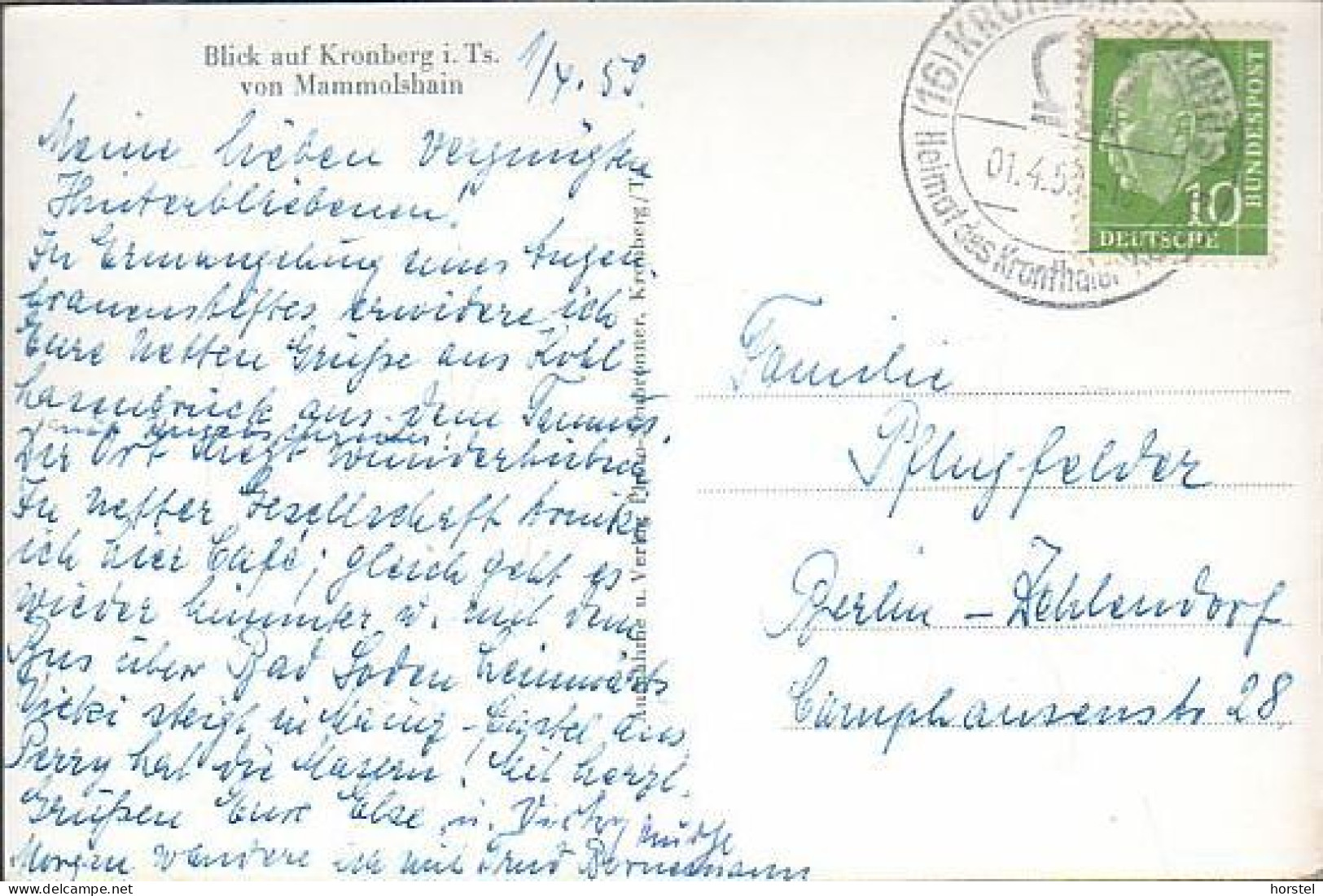 D-61476 Kronberg Im Taunus - Blick Vom Mammolshain - Siehe Werbestempel 1959 ! - Kronberg