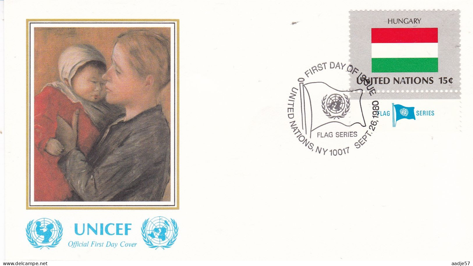 United Nations 1980  Hungary  On Cover Flag Of The Nations - Covers