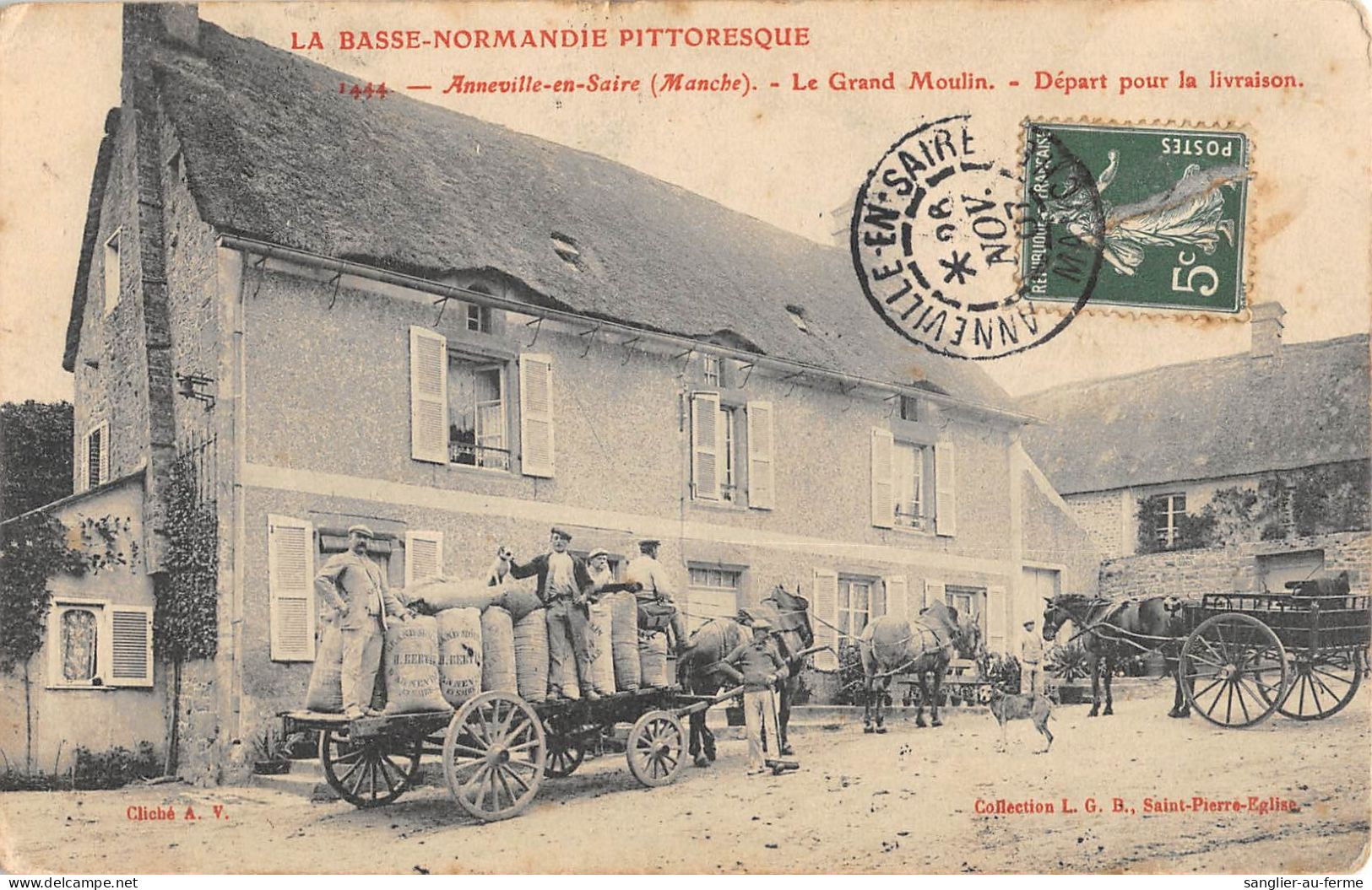 CPA 50 ANNEVILLE EN SAIRE LE GRAND MOULIN DEPART POUR LA LIVRAISON - Altri & Non Classificati