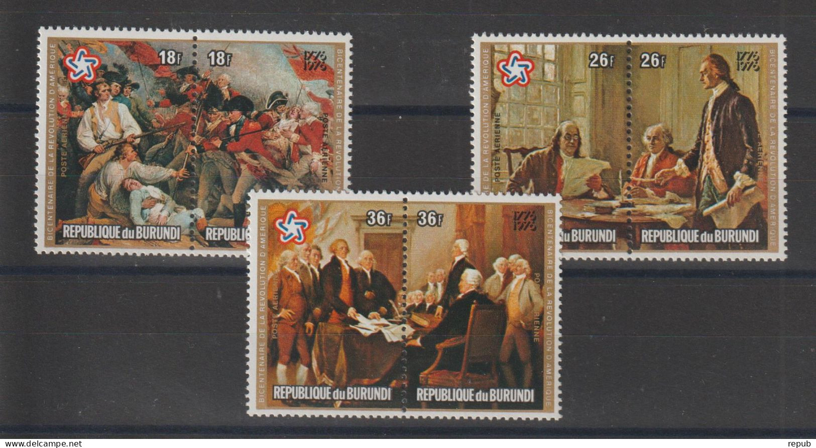 Burundi 1976 Bicentenaire De L'indépendance Des Etats Unis PA 429-34, 6 Val ** MNH - Luftpost