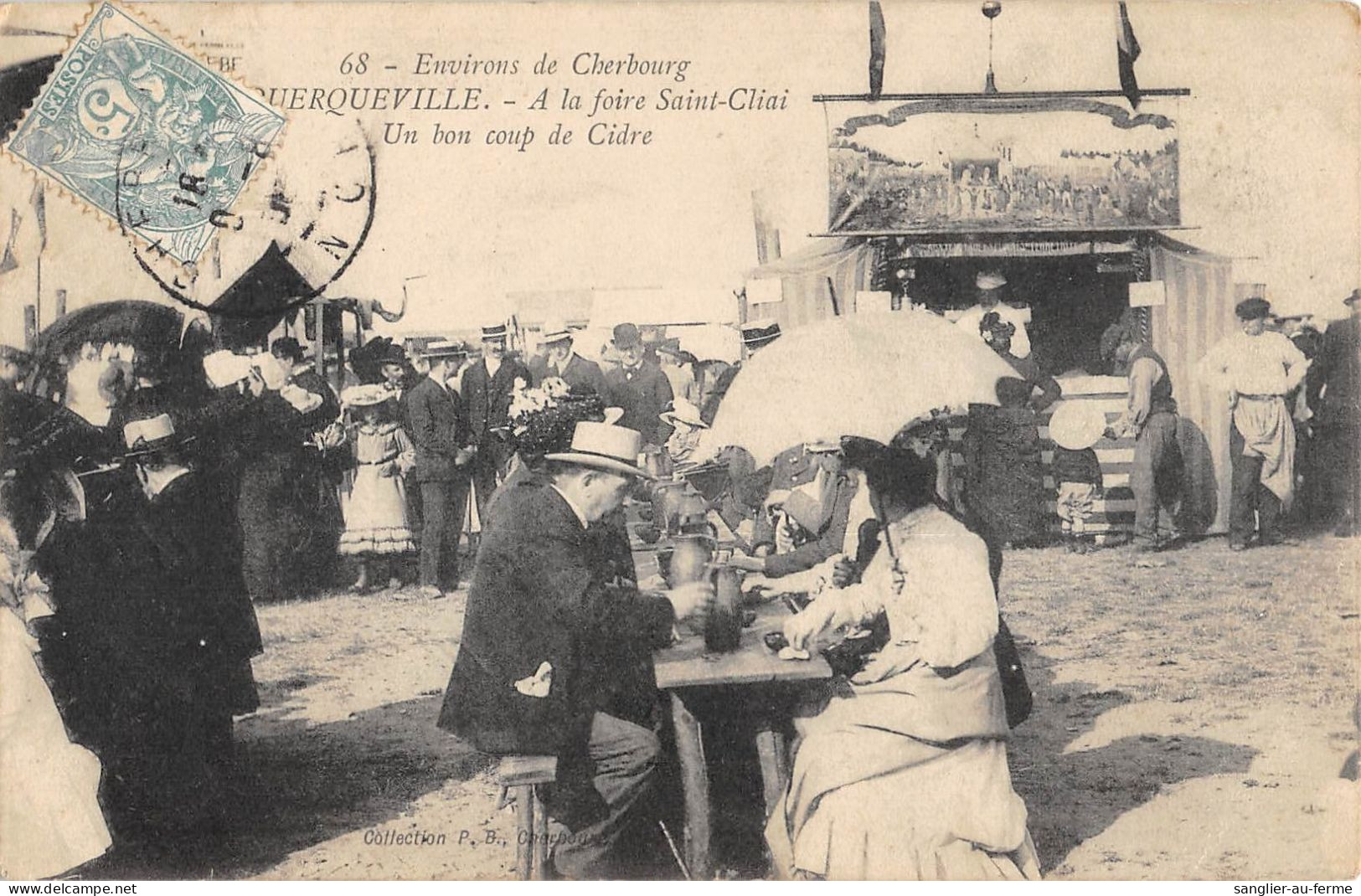 CPA 50 QUERQUEVILLE A LA FOIRE SAINT CLIAI UN BON COUP DE CIDRE - Autres & Non Classés