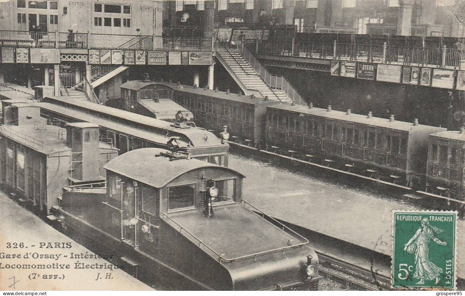 PARIS GARE D'ORSAY LOCOMOTIVE ELECTRIQUE 1908 - Metro, Stations