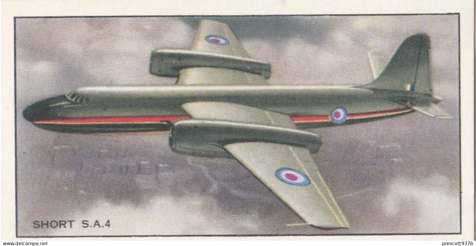 19 Short SA4, Jet Bomber - Modern British Aircraft 1953 - Beaulah Tea -  Trade Card - Churchman