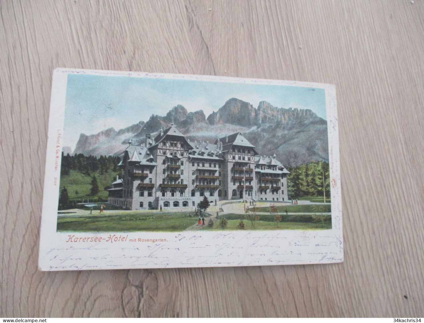 Collection Spécialisée Autriche Italie Zuid Tirol Hôtel Karersee Vers Paris - Briefe U. Dokumente
