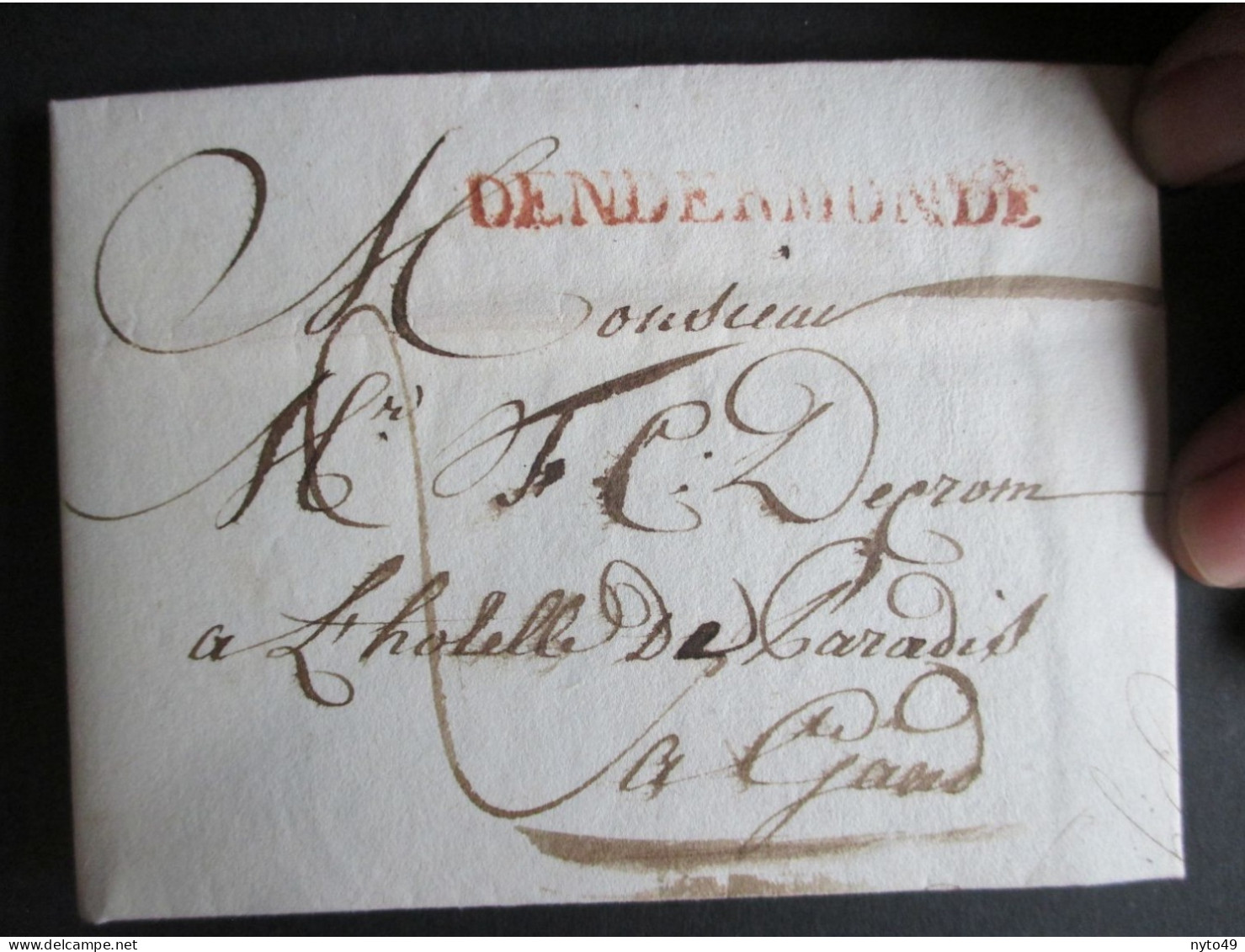 Brief Van 26/05/1923 Verstuurd Uit Dendermonde Naar Gent - 1815-1830 (Hollandse Tijd)