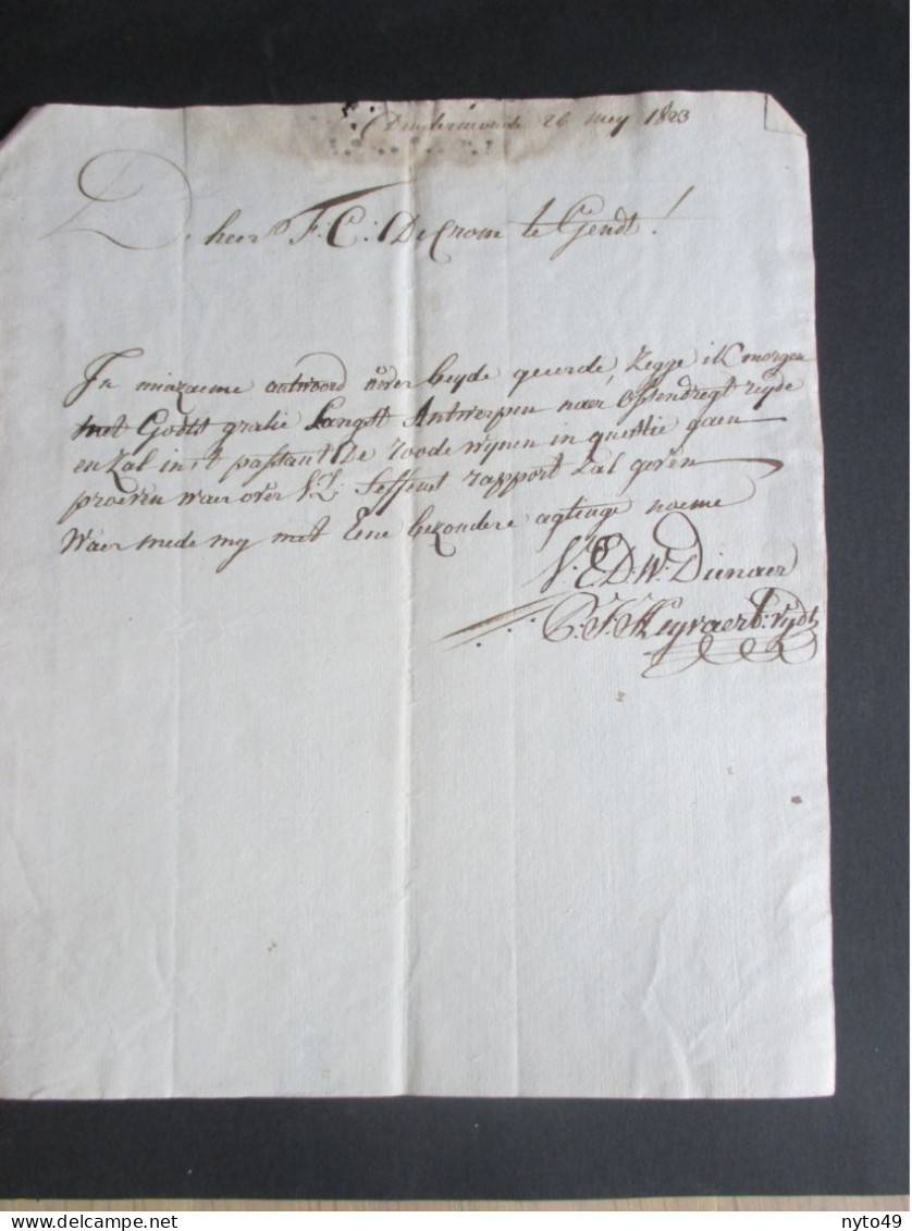 Brief Van 26/05/1923 Verstuurd Uit Dendermonde Naar Gent - 1815-1830 (Periodo Olandese)