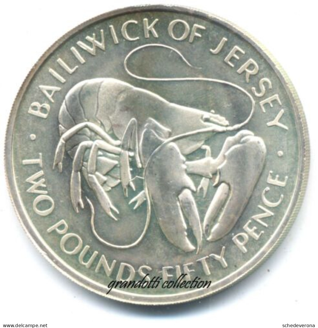 BAILIWICK OF JERSEY 1972 TWO POUNDS FIFTY PENCE 25 MATRIMONIO ELISABETTA II - 2 Pounds