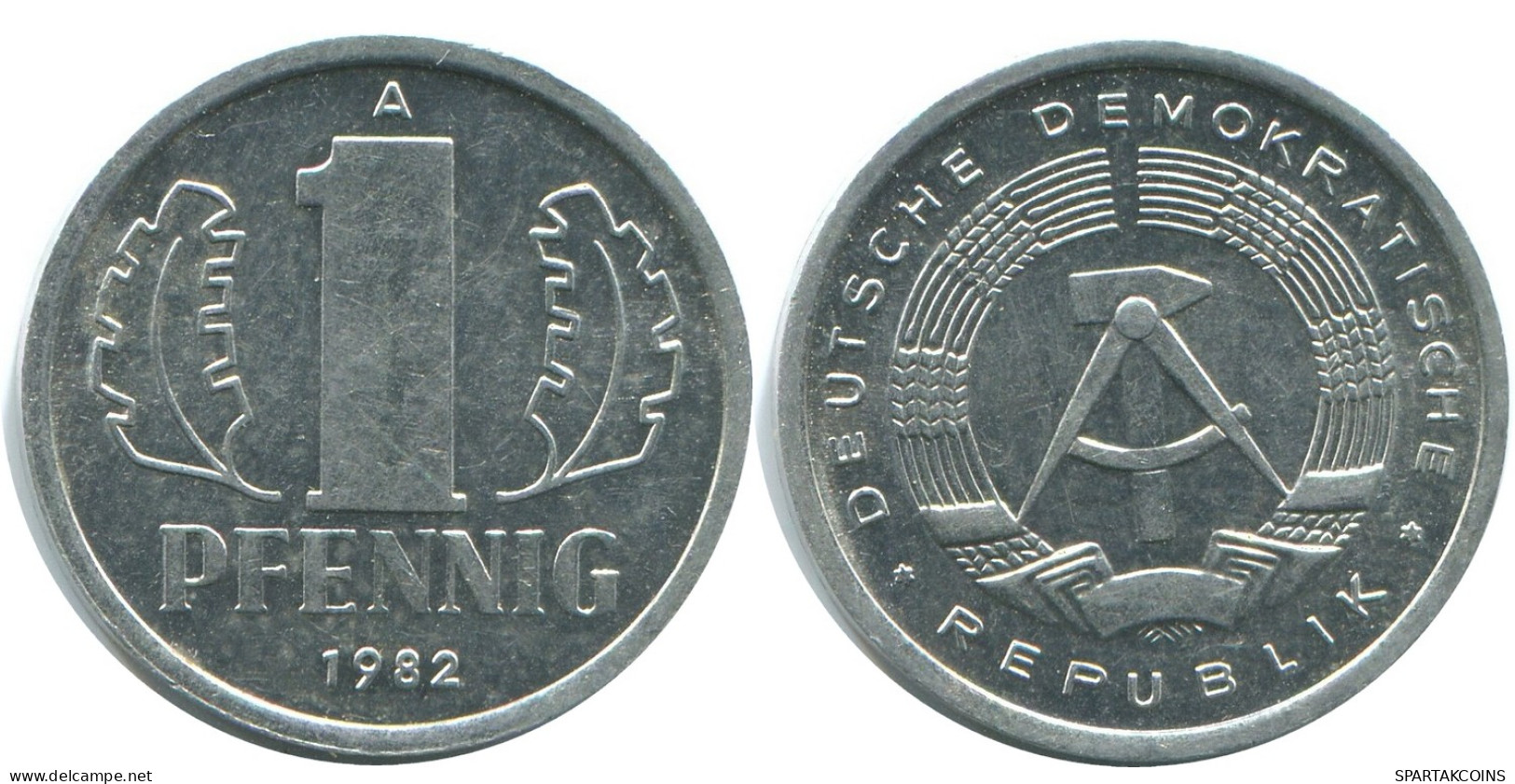 1 PFENNIG 1982 A DDR EAST DEUTSCHLAND Münze GERMANY #AE045.D - 1 Pfennig