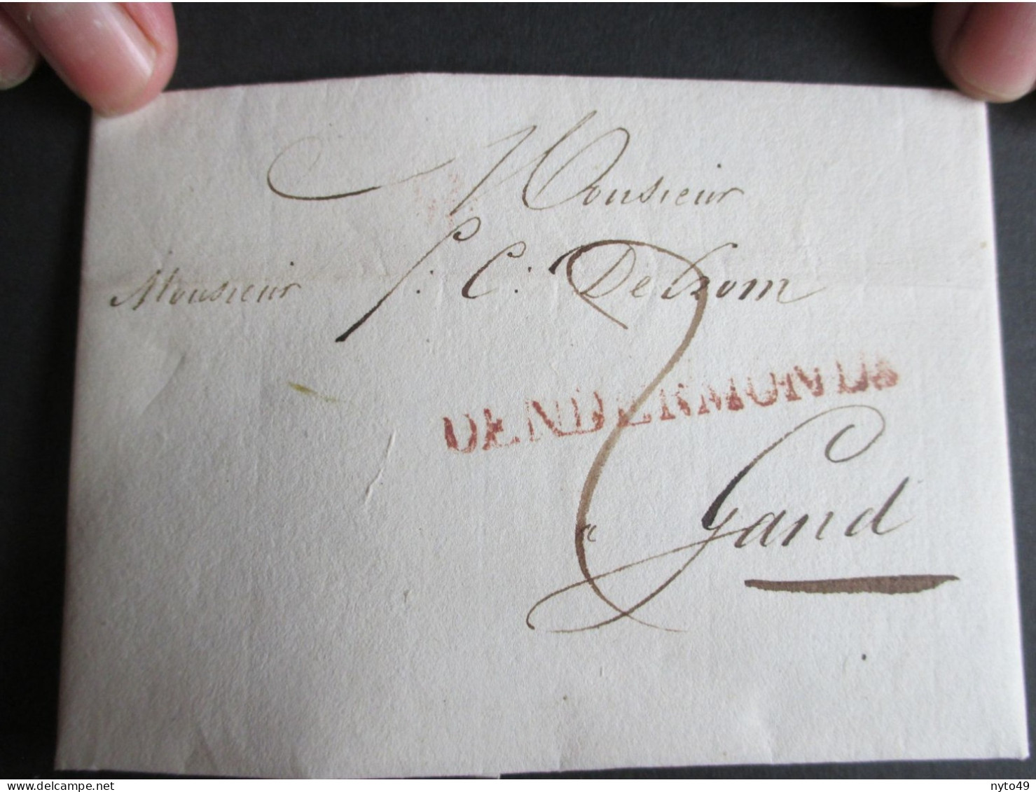 Brief Van 9/08/1923 Verstuurd Uit Dendermonde Naar Gent - 1815-1830 (Hollandse Tijd)