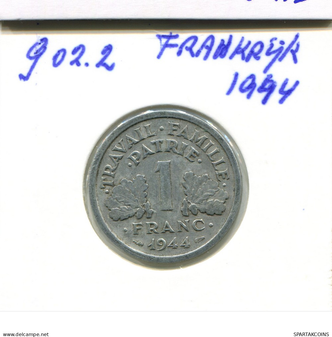 1 FRANC 1944 FRANCE Pièce Française #AN282.F - 1 Franc