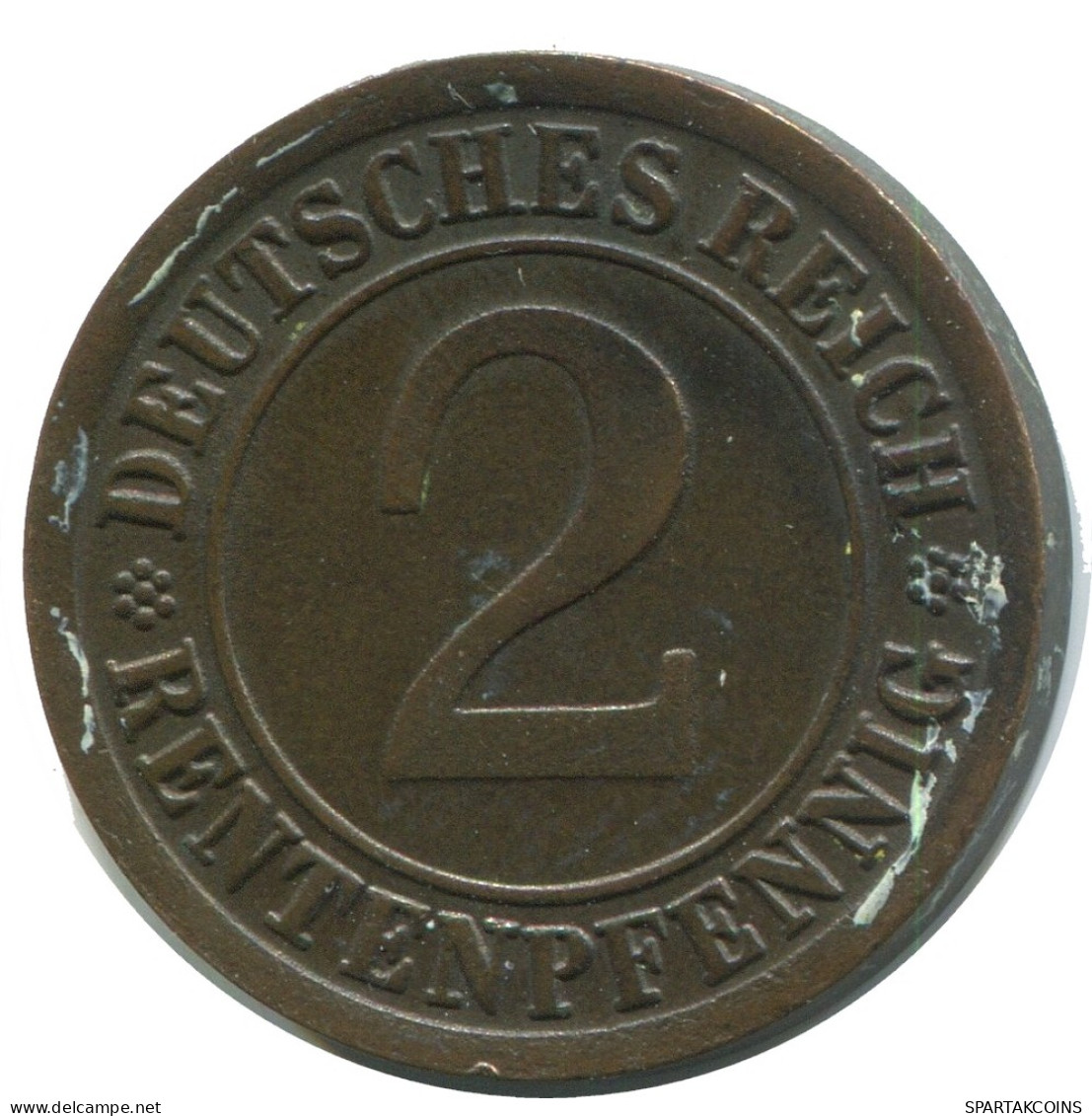 2 RENTENPFENNIG 1924 J GERMANY Coin #AD463.9.U - 2 Rentenpfennig & 2 Reichspfennig