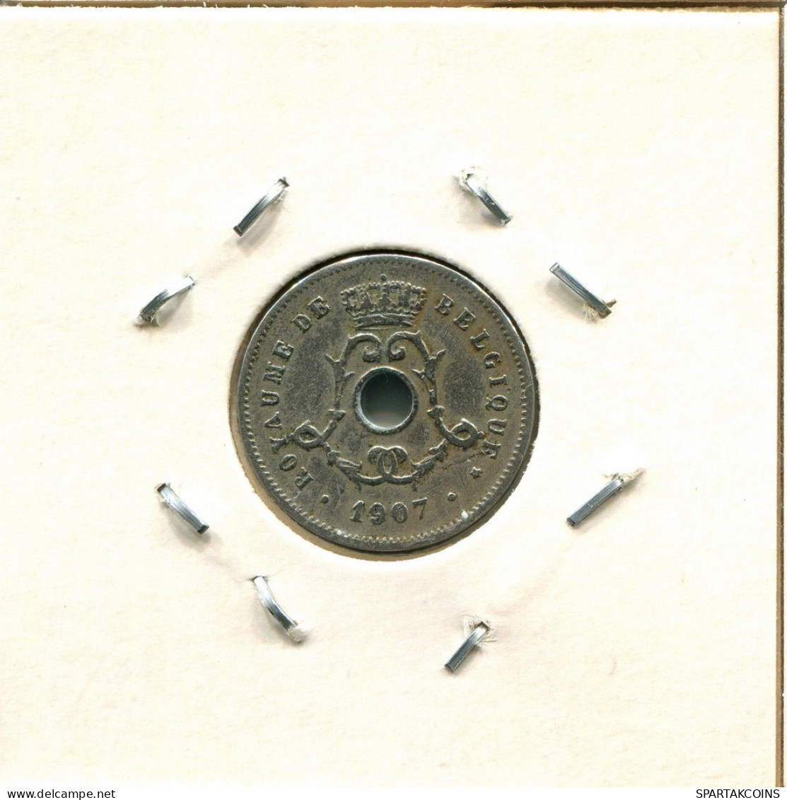 5 CENTIMES 1907 FRENCH Text BÉLGICA BELGIUM Moneda #BA243.E - 5 Cents
