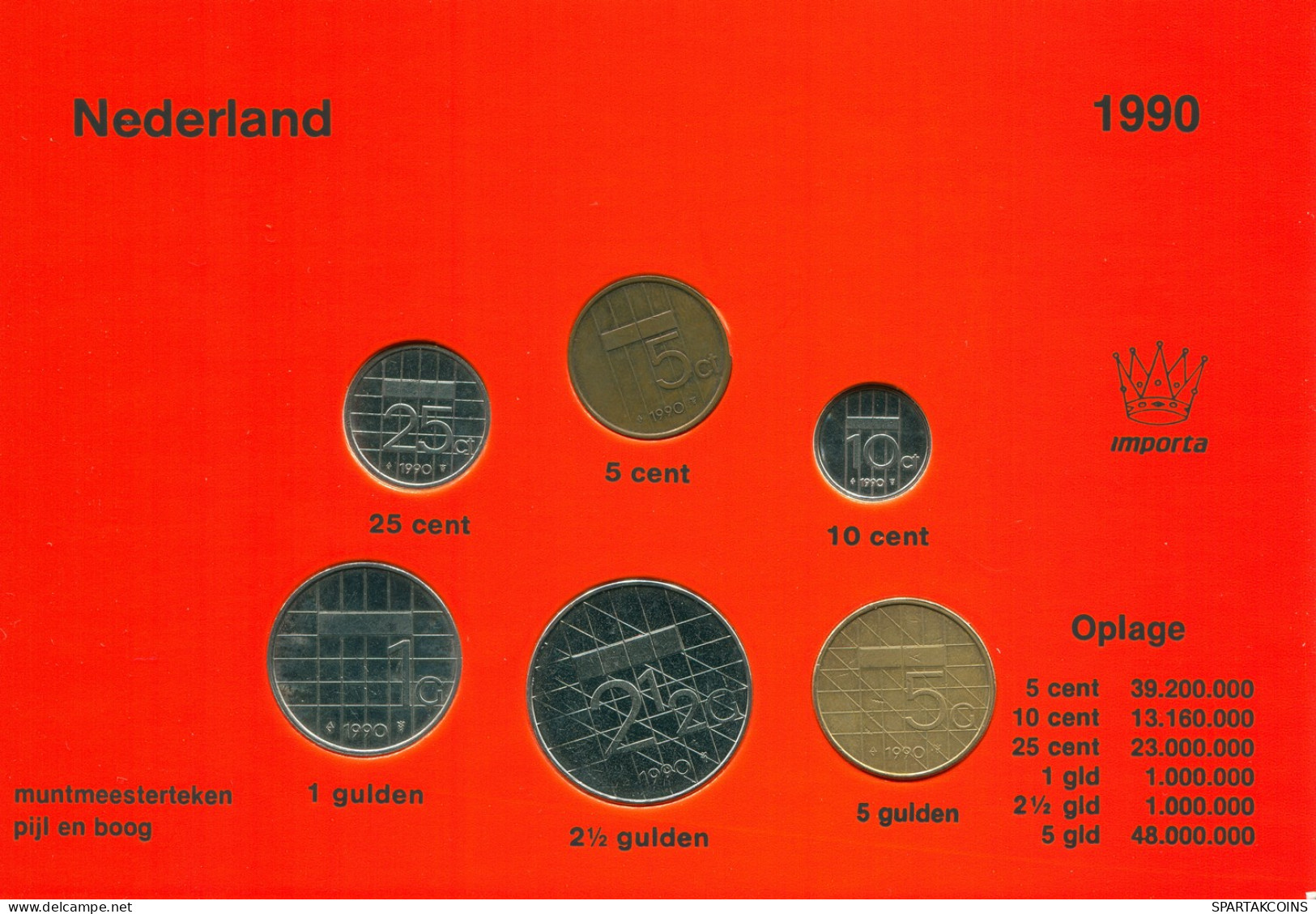 NIEDERLANDE NETHERLANDS 1990 MINT SET 6 Münze #SET1027.7.D - Mint Sets & Proof Sets