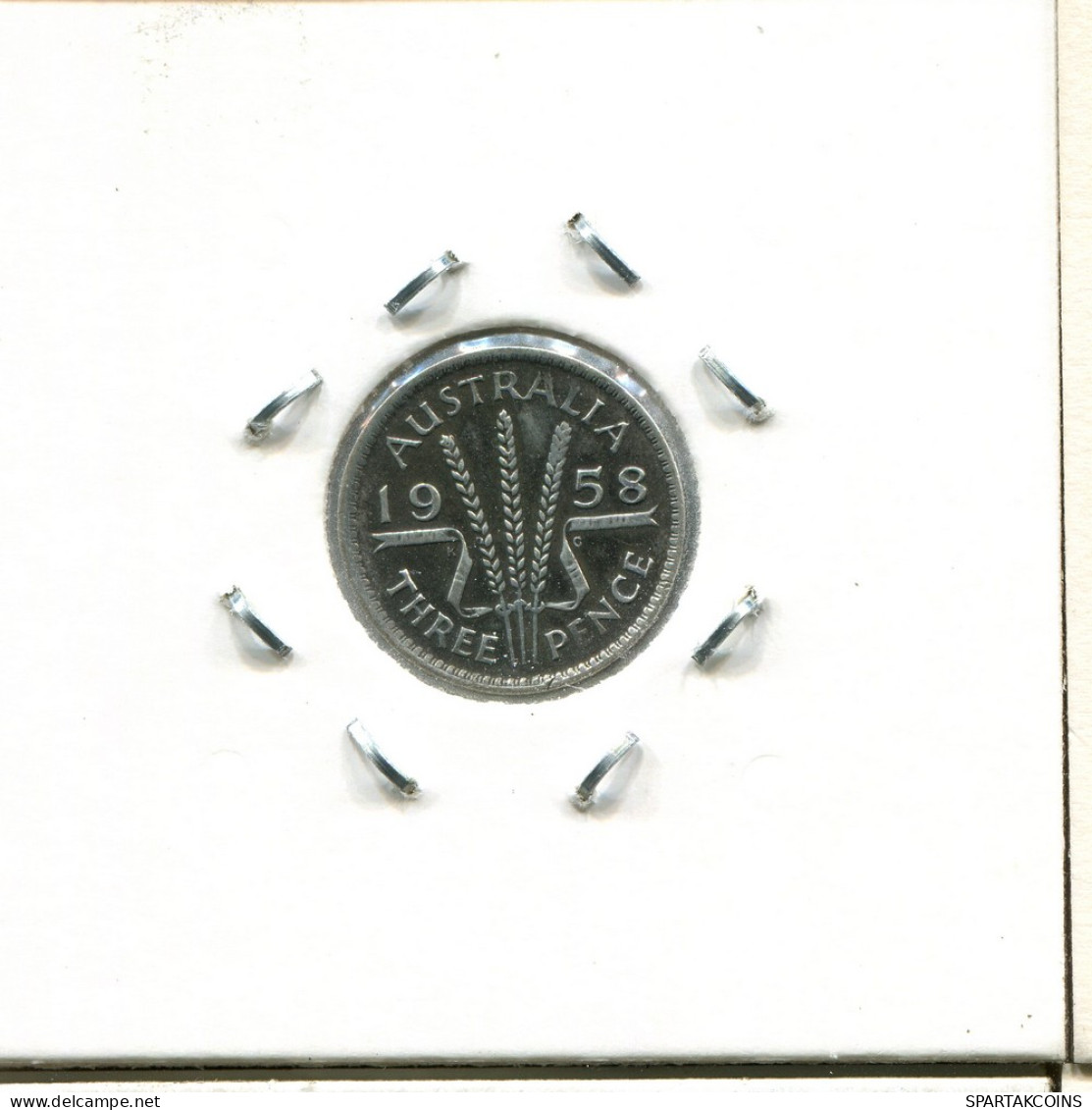 3 PENCE 1958 AUSTRALIA SILVER Coin #AS251.U - Threepence