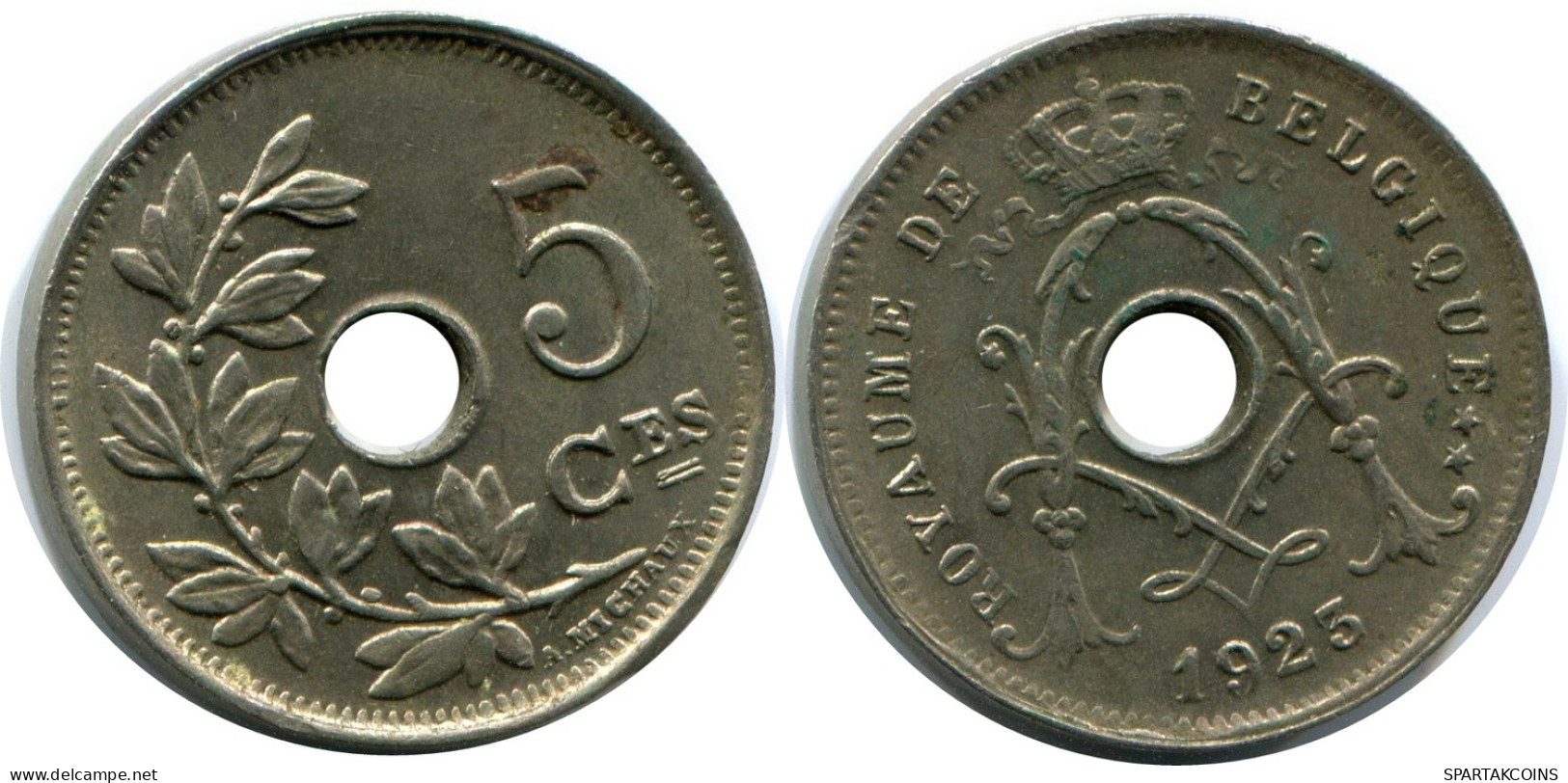 5 CENTIMES 1925 DUTCH Text BELGIEN BELGIUM Münze #AW966.D - 5 Cents