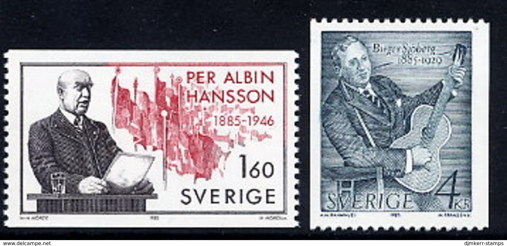 SWEDEN 1985 Birth Centenaries MNH / **.  Michel 1349-50 - Unused Stamps