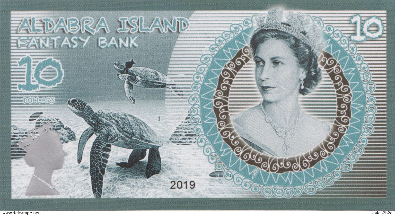 Aldabra Islands 10 Dollars 2019 UNC - Fictifs & Spécimens