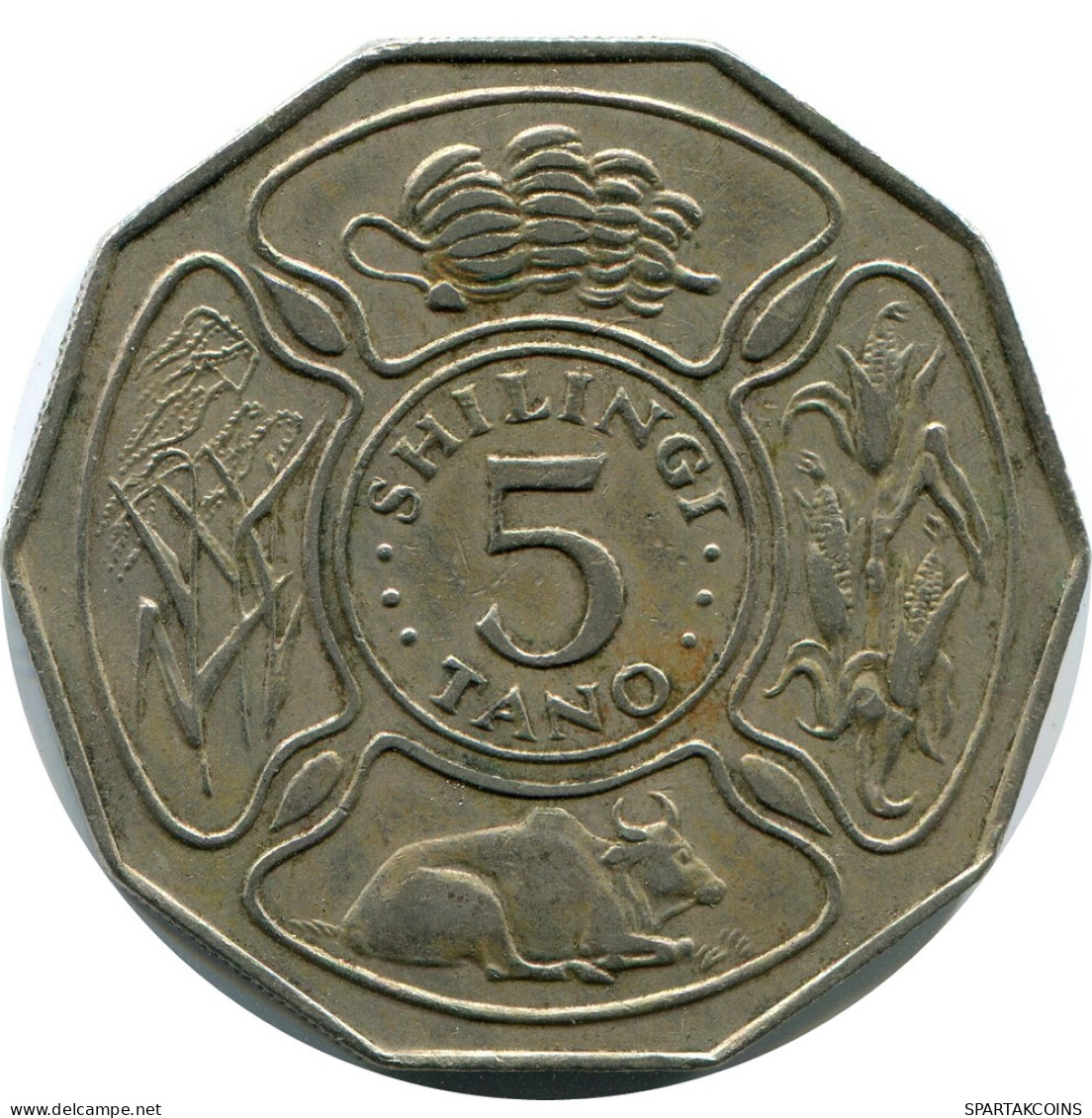 5 SHILINGI 1972 TANZANIA Coin #AZ085.U - Tanzanía