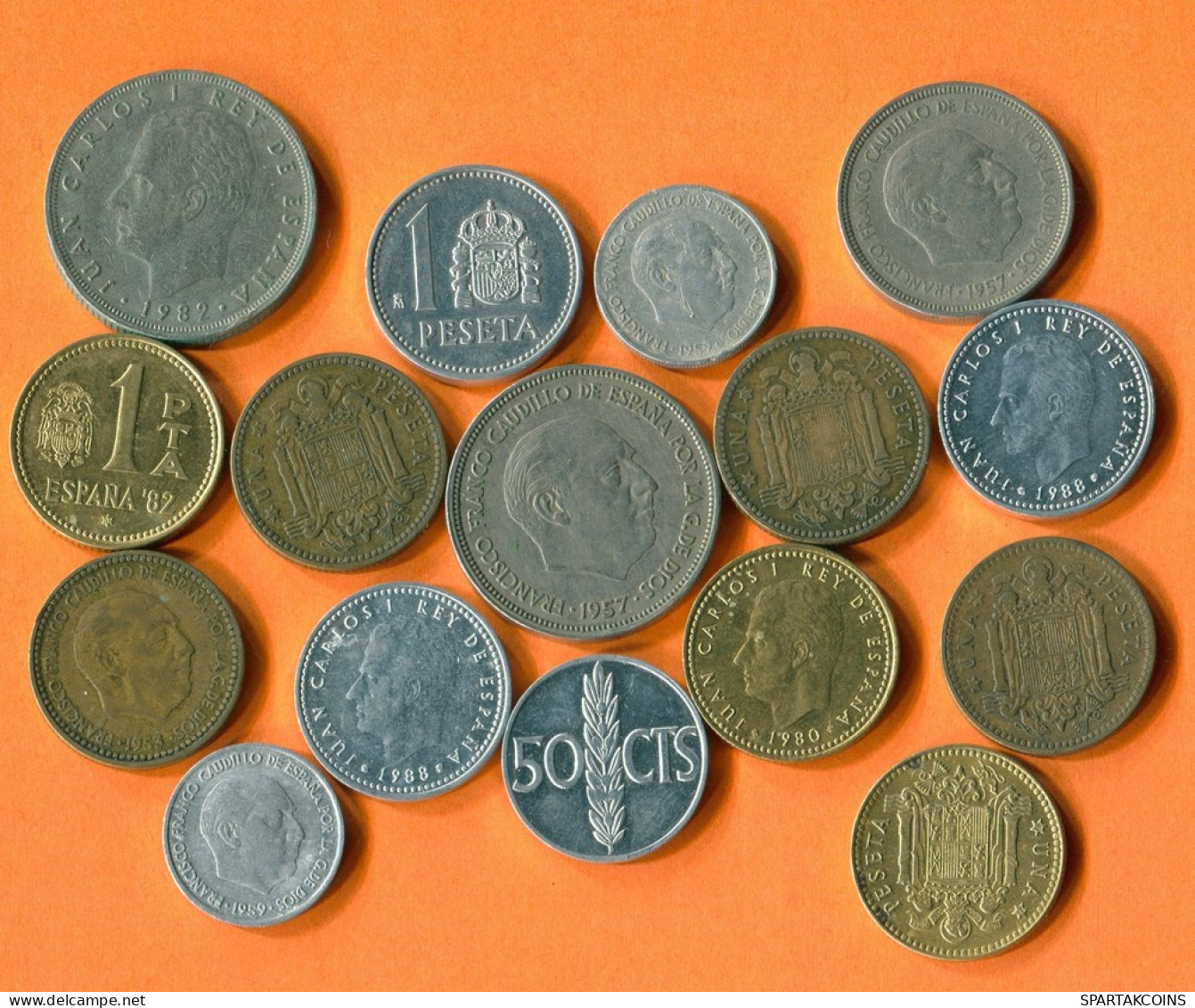 SPAIN Coin SPANISH Coin Collection Mixed Lot #L10222.1.U -  Verzamelingen