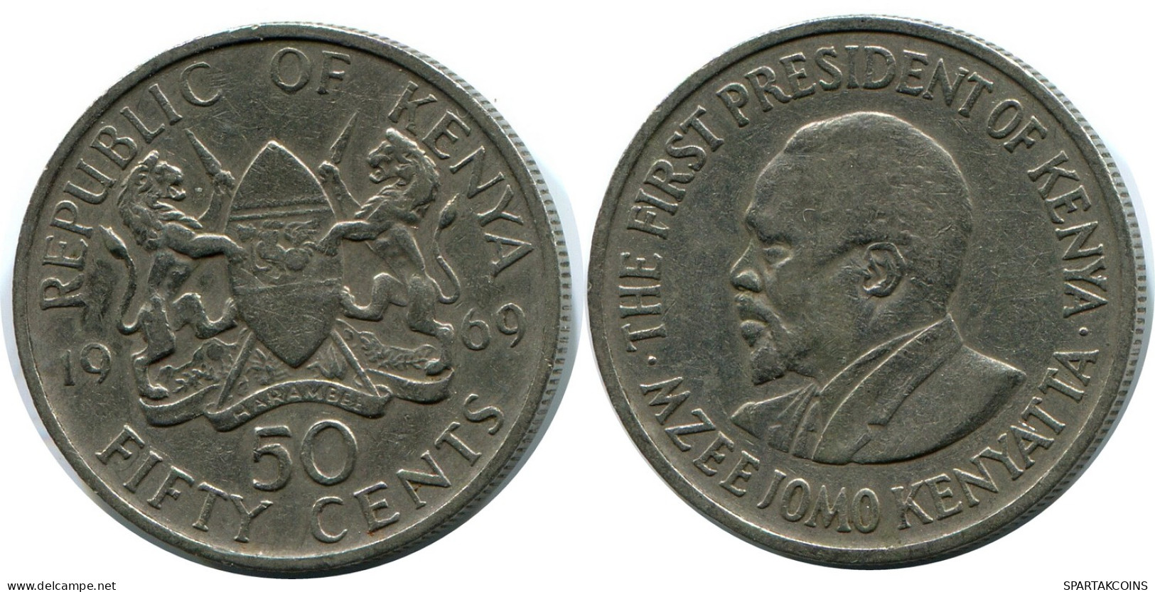 50 SHILLINGS 1969 KENYA Coin #AZ200.U - Kenia