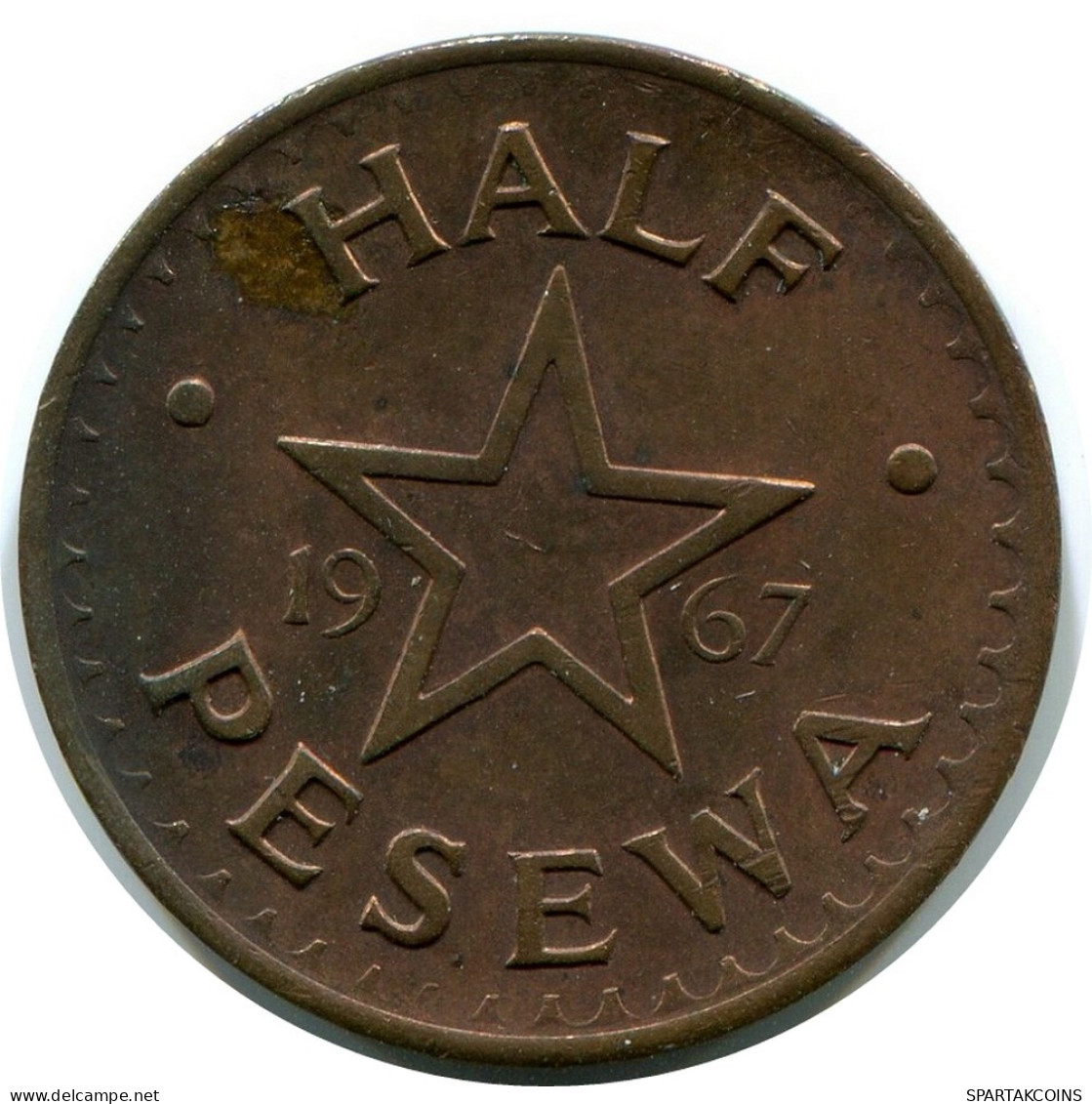 1/2 PESEWA 1967 GHANA Coin #AX887.U - Ghana