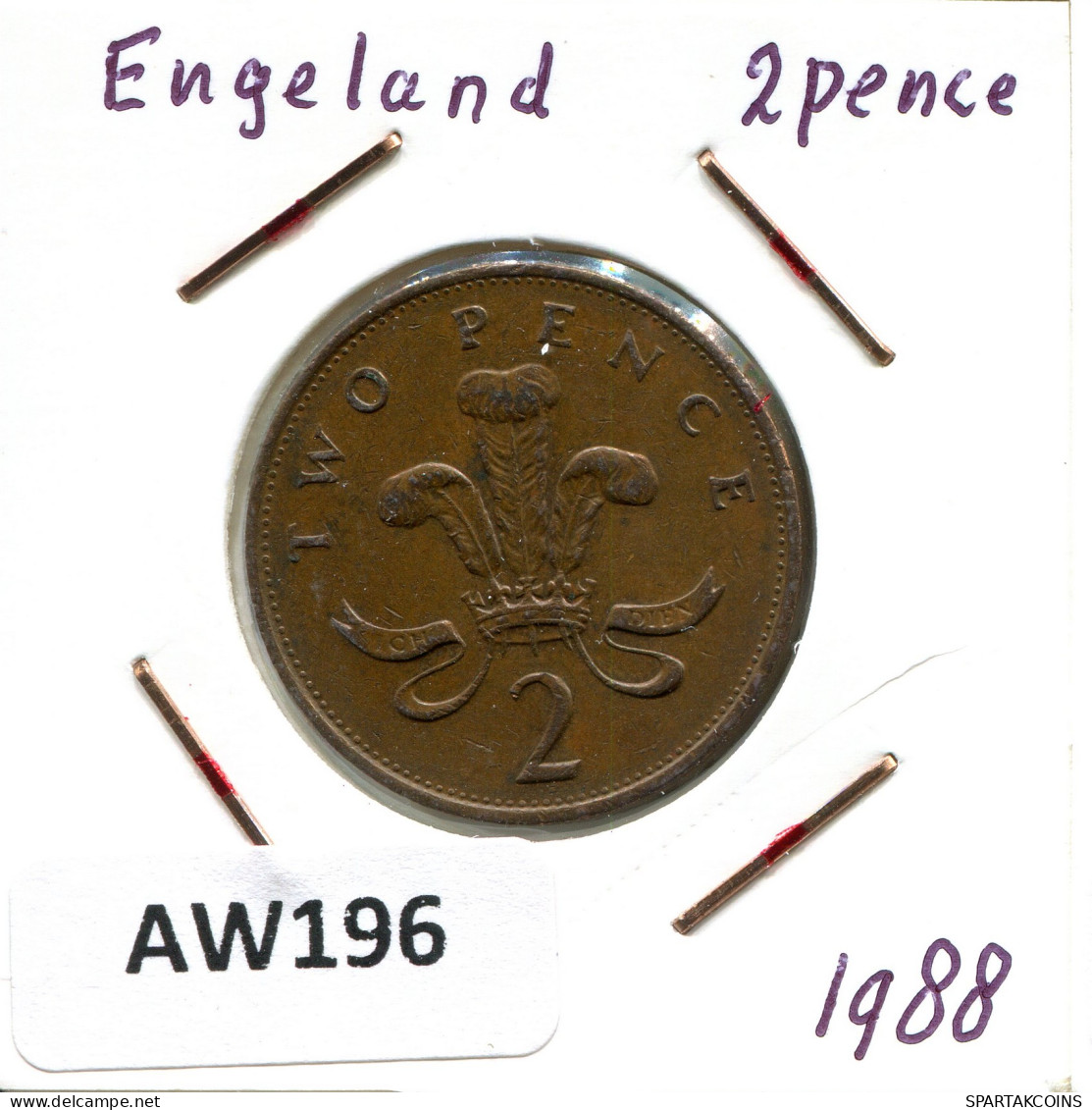 2 PENCE 1988 UK GRANDE-BRETAGNE GREAT BRITAIN Pièce #AW196.F - 2 Pence & 2 New Pence