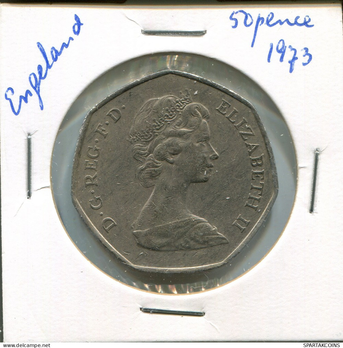 50 PENCE 1973 UK GBAN BRETAÑA GREAT BRITAIN Moneda #AN574.E - 50 Pence